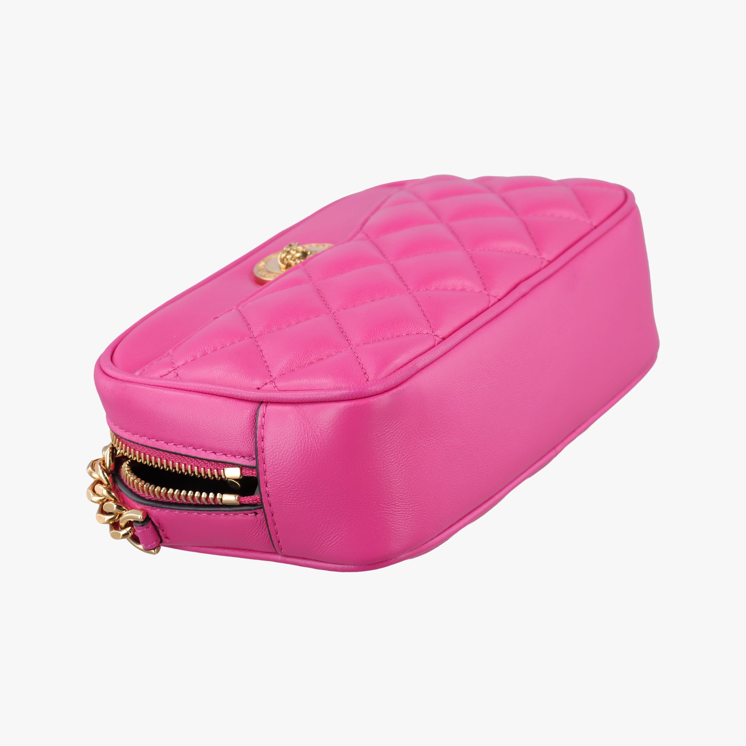 Pre-owned VERSACE La Medusa Camera Rose Leather  shoulderbag | stylenewstar