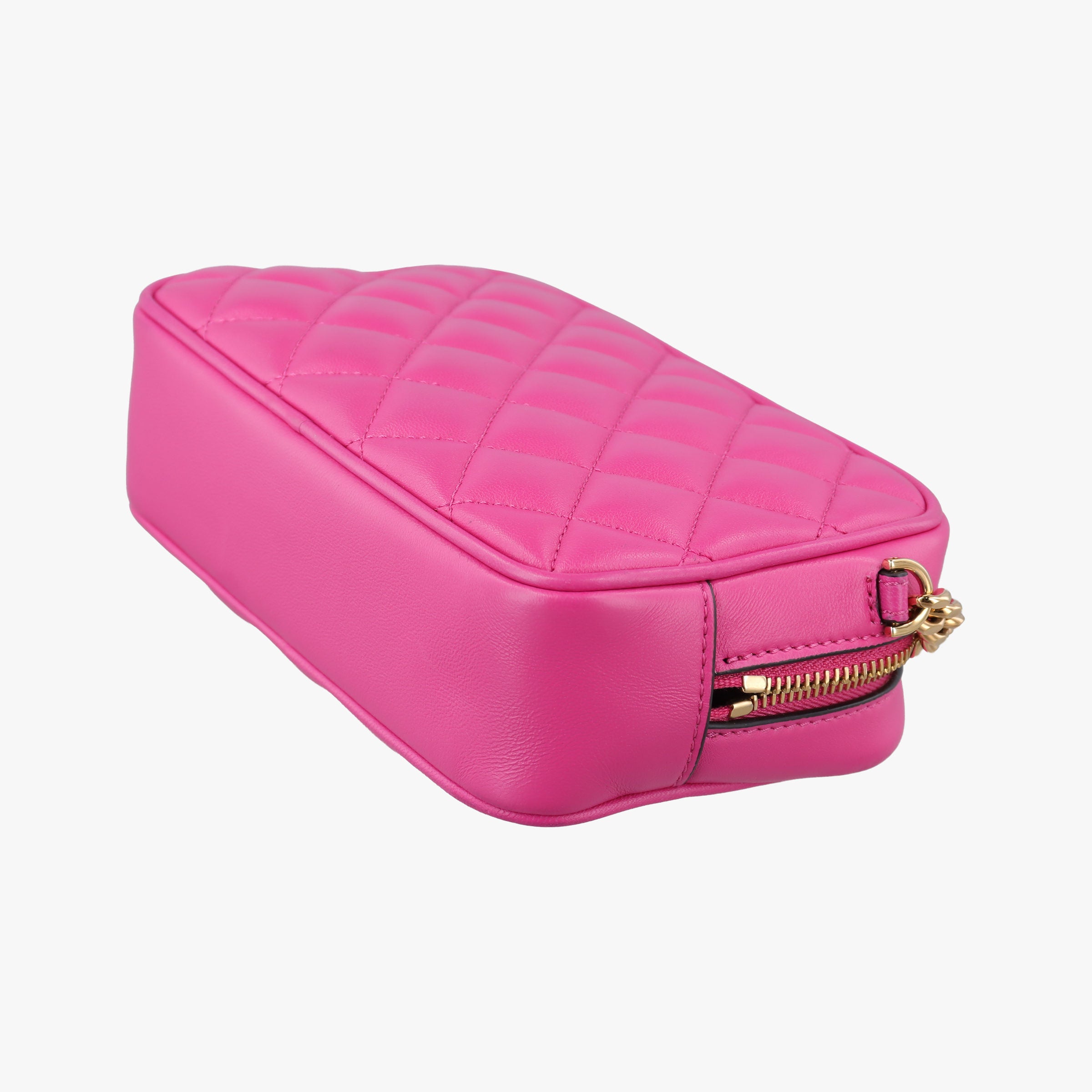 Pre-owned VERSACE La Medusa Camera Rose Leather  shoulderbag | stylenewstar