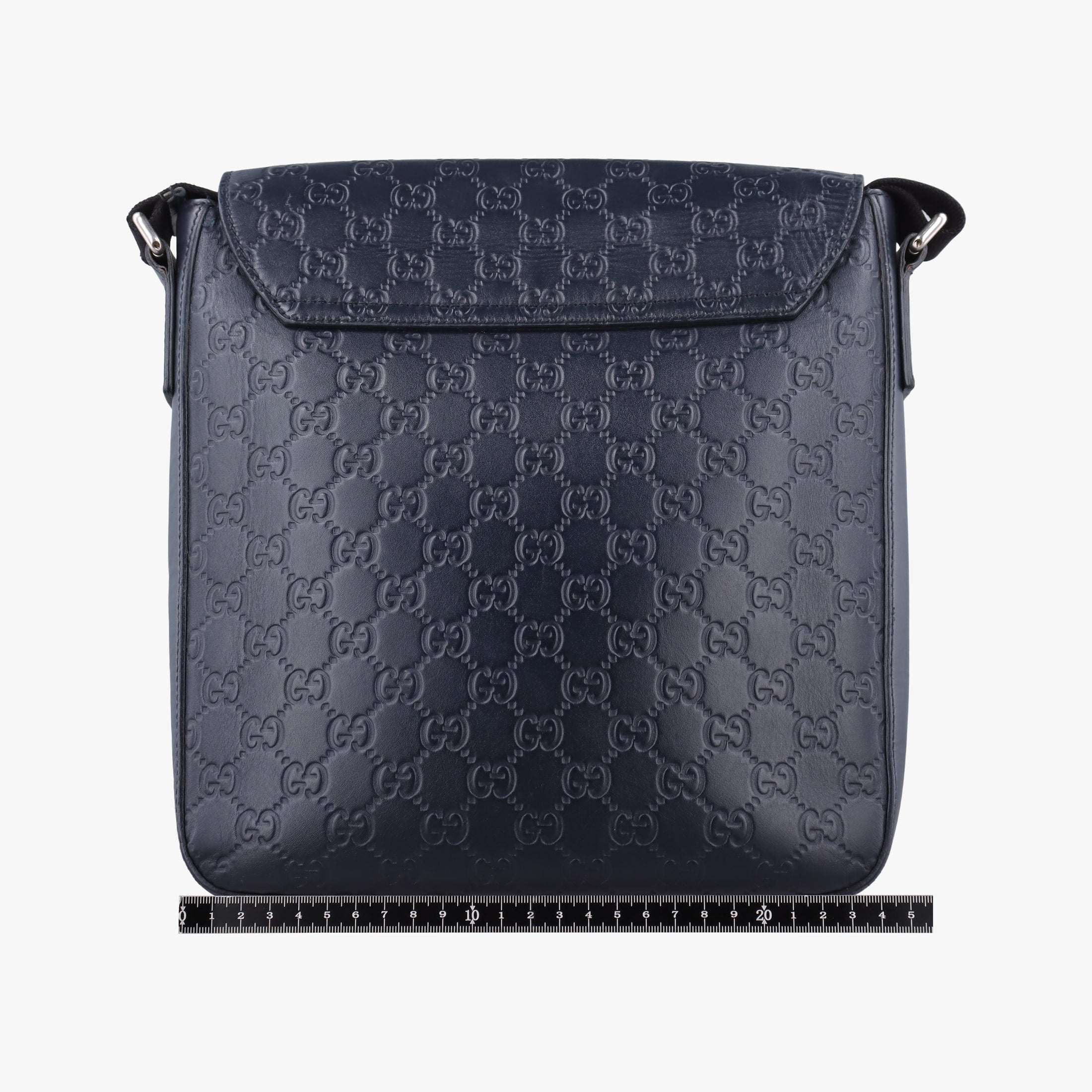 Pre-owned Gucci GG Plus GG Supreme Navy Leather 406368 shoulderbag | stylenewstar