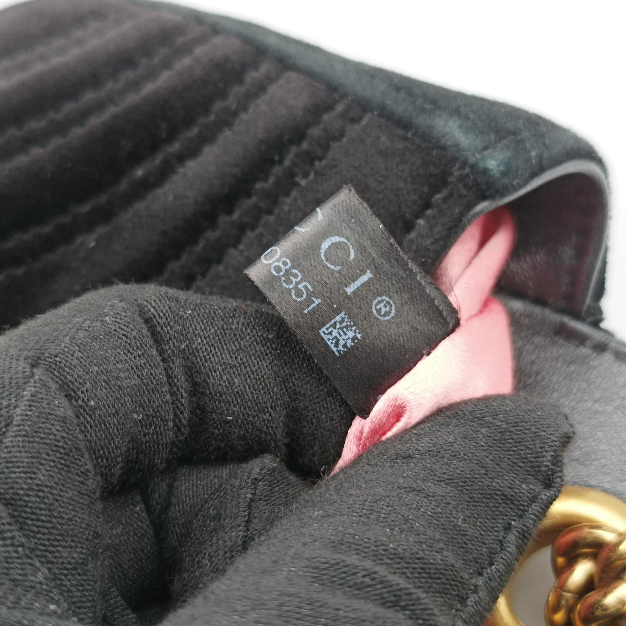 Vintage Gucci GG Marmont Black velour 446744 shoulderbag | stylenewstar