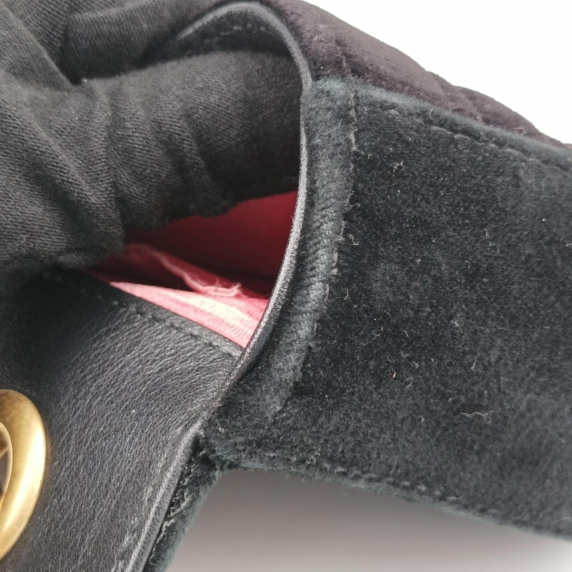 Vintage Gucci GG Marmont Black velour 446744 shoulderbag | stylenewstar