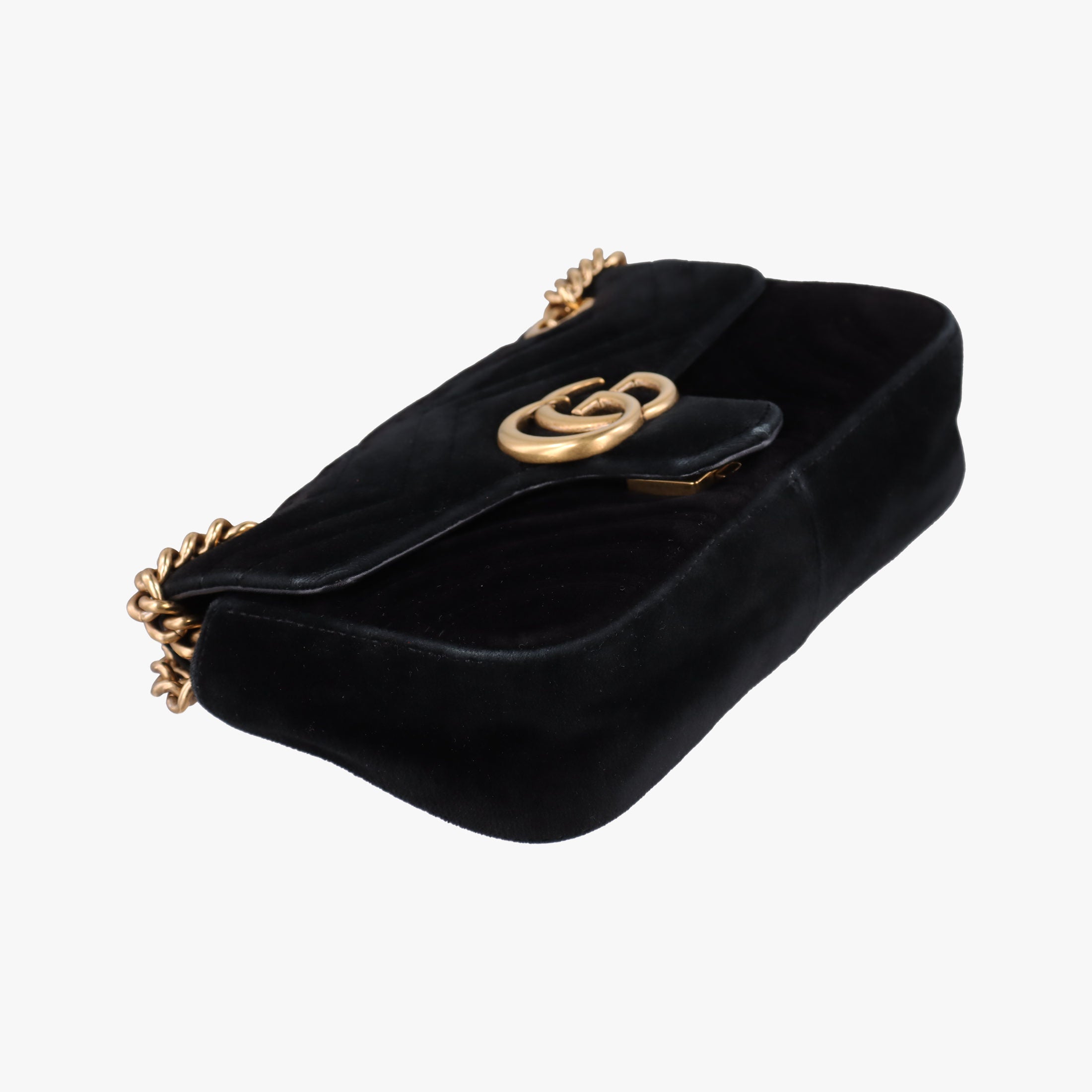 Vintage Gucci GG Marmont Black velour 446744 shoulderbag | stylenewstar