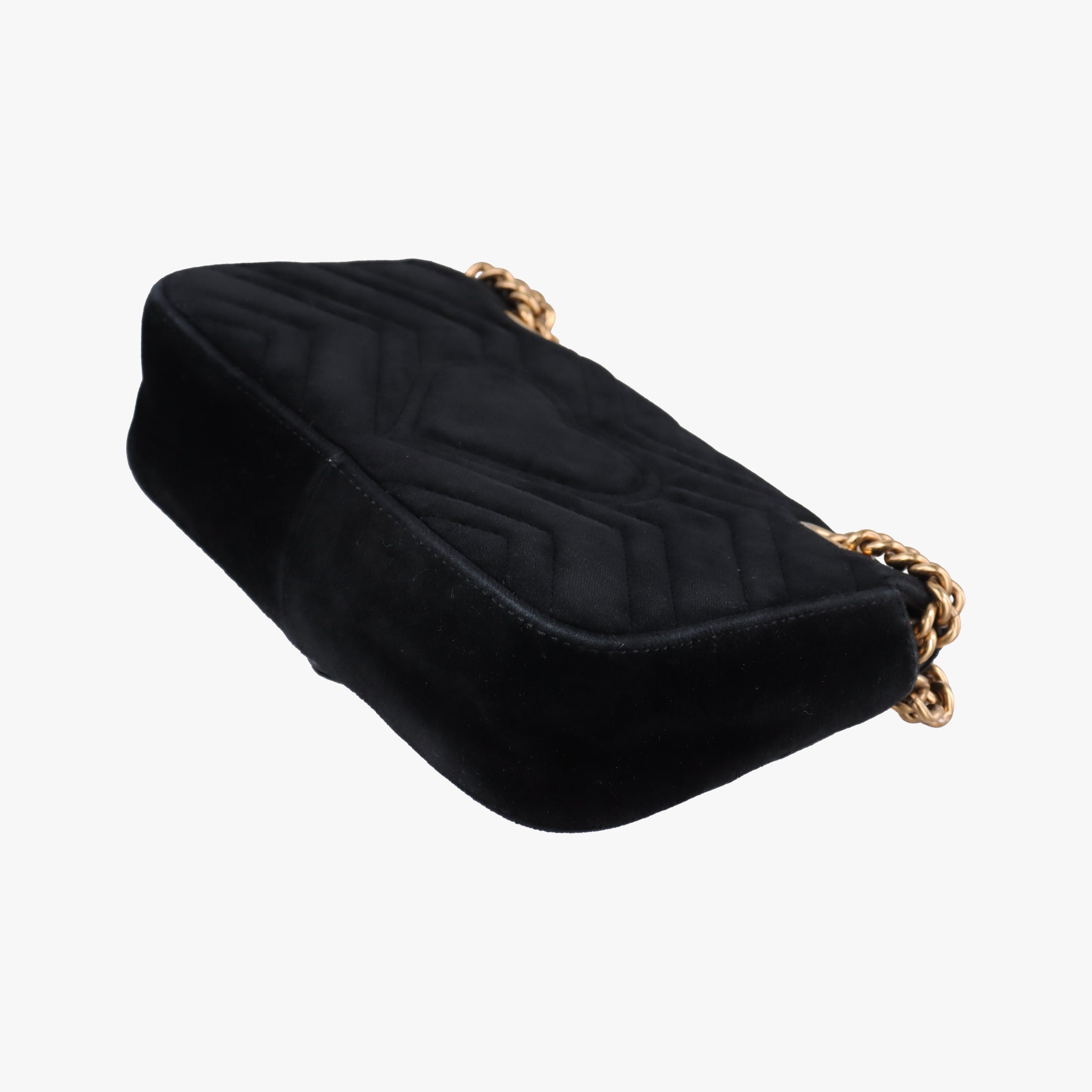 Vintage Gucci GG Marmont Black velour 446744 shoulderbag | stylenewstar