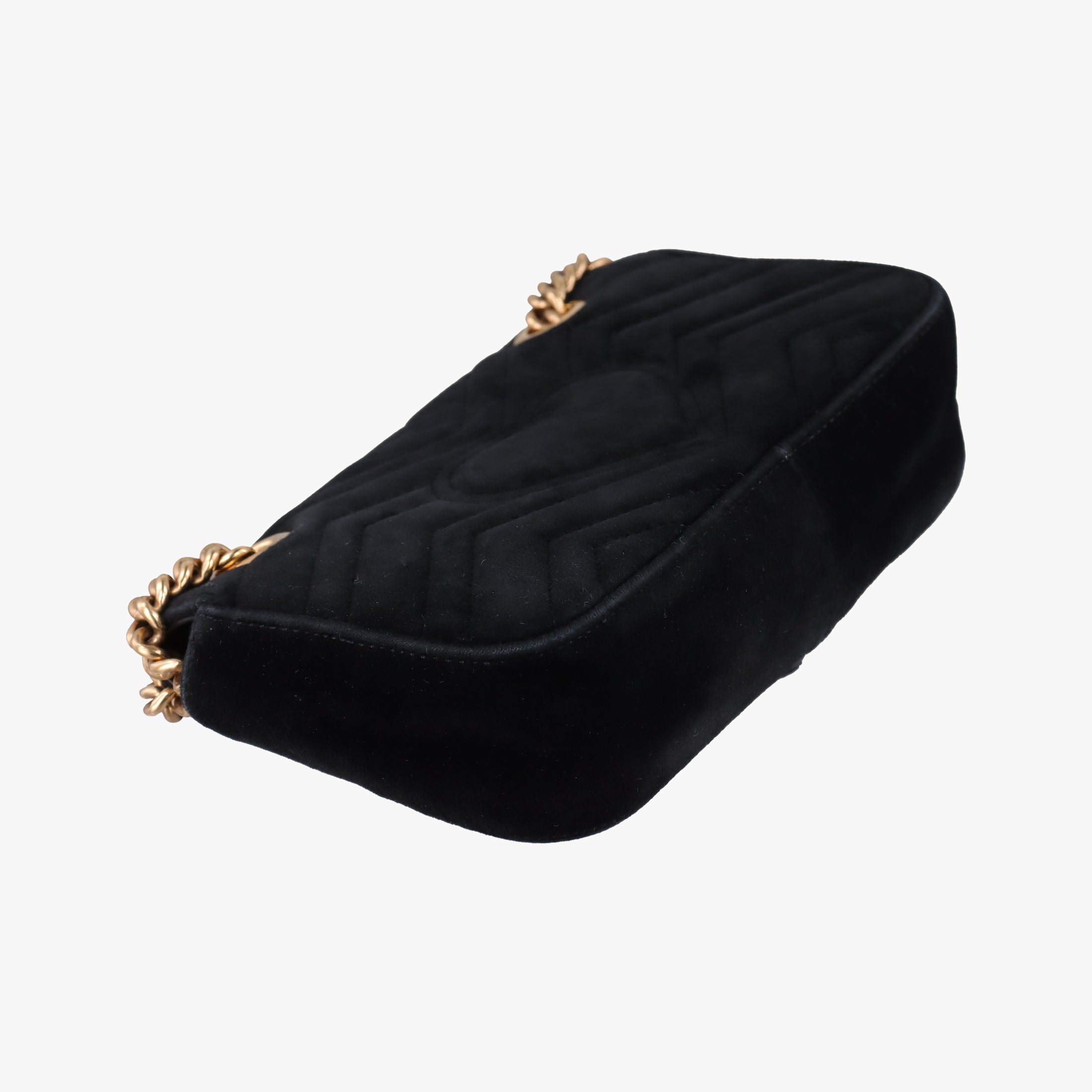 Vintage Gucci GG Marmont Black velour 446744 shoulderbag | stylenewstar