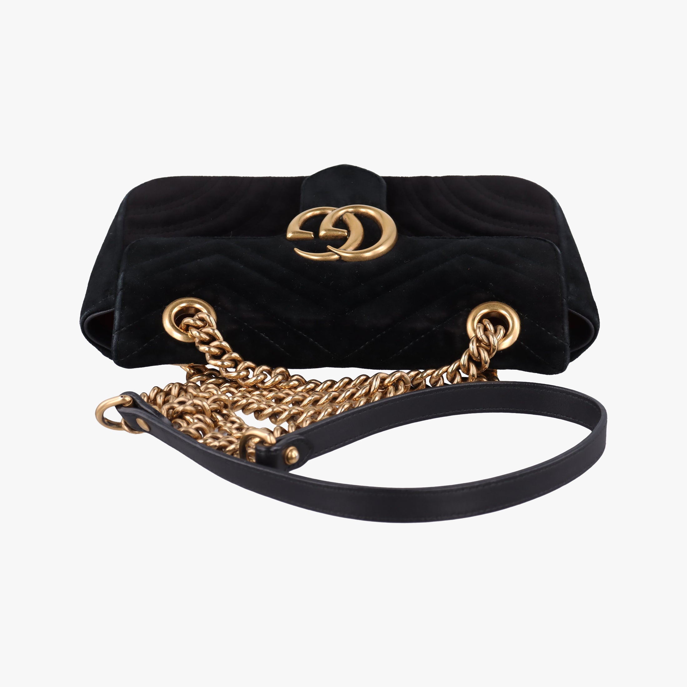 Vintage Gucci GG Marmont Black velour 446744 shoulderbag | stylenewstar