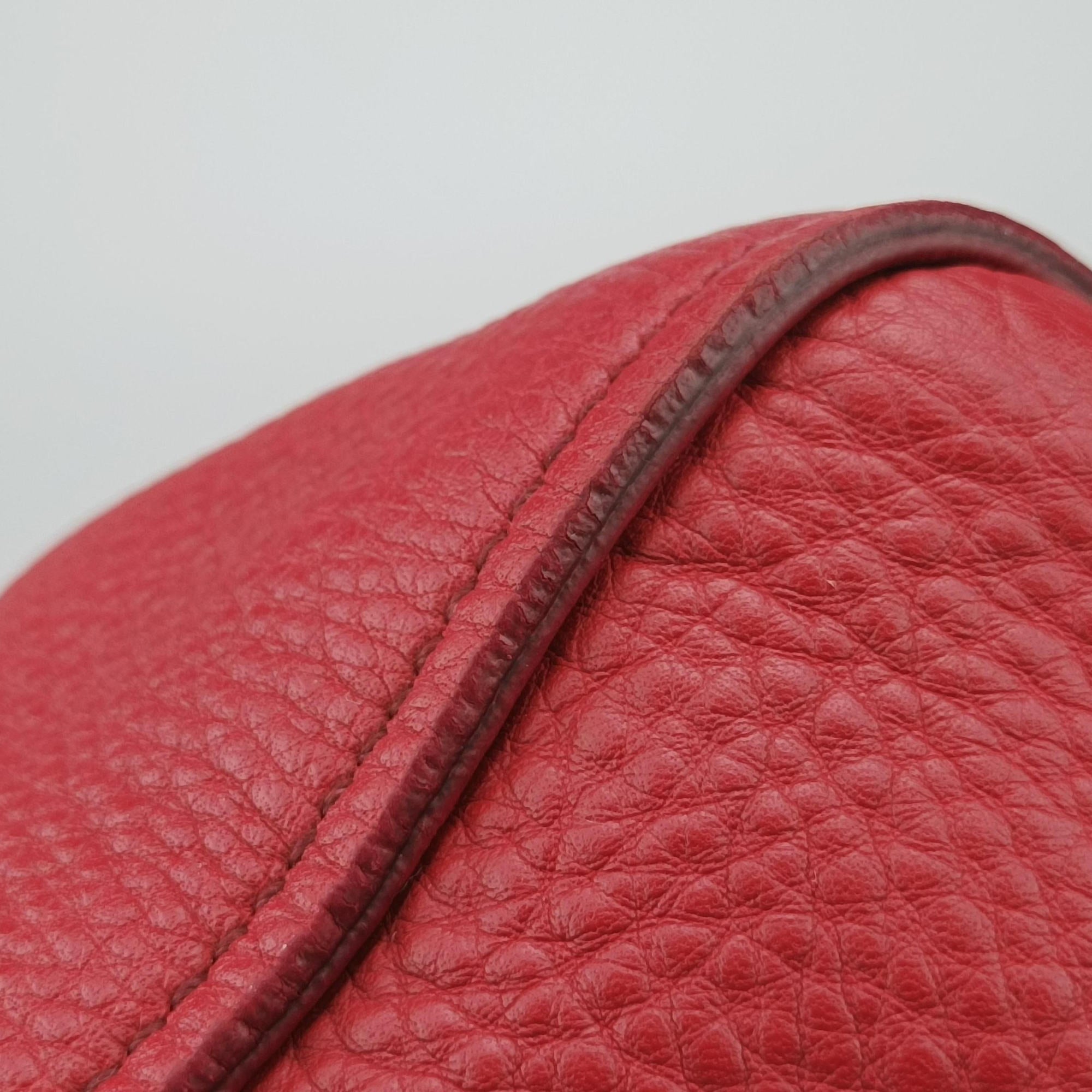 Vintage Miu Miu Vitello Caribu Front Zip Pocket Tote Red Leather RN0908 handbag | stylenewstar