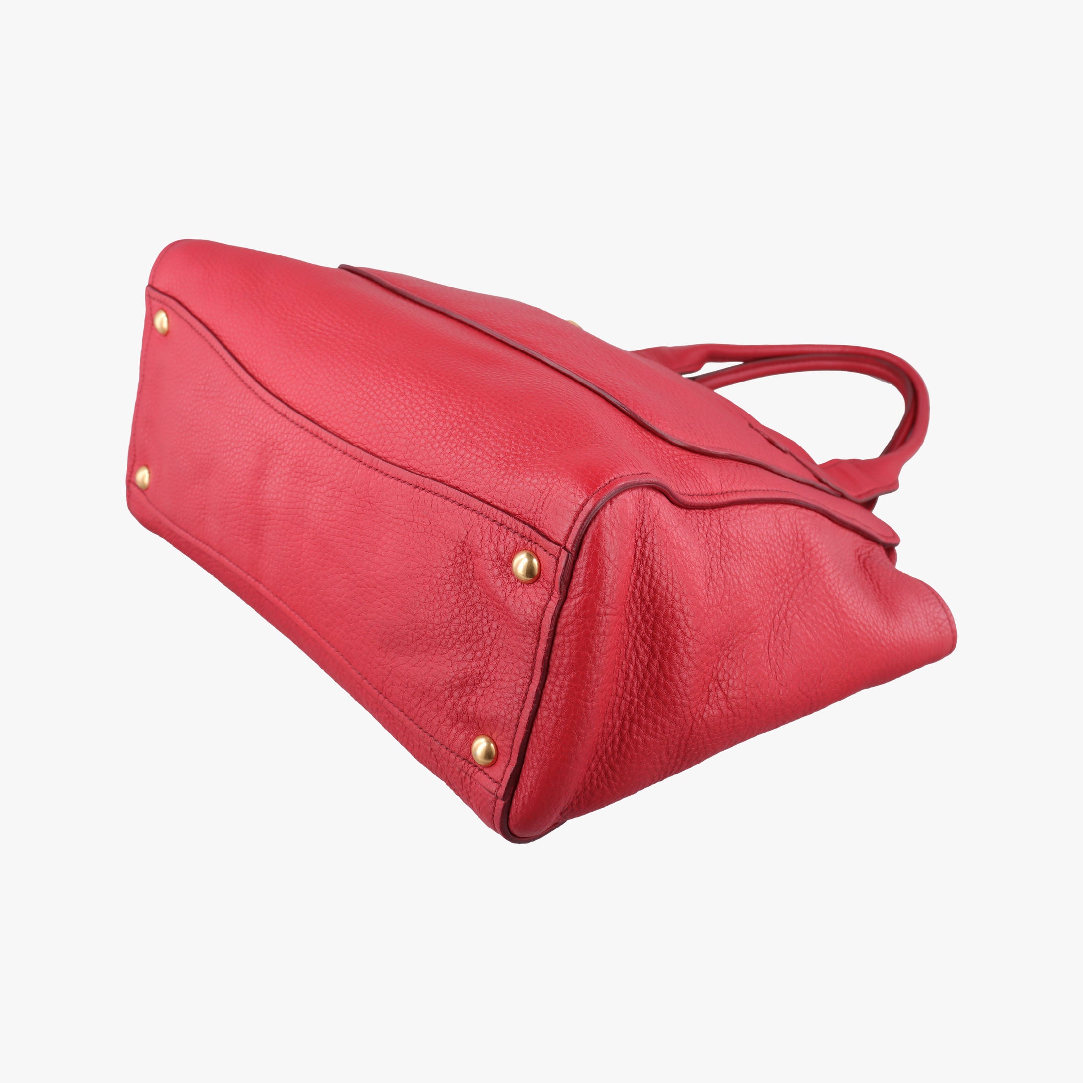 Vintage Miu Miu Vitello Caribu Front Zip Pocket Tote Red Leather RN0908 handbag | stylenewstar