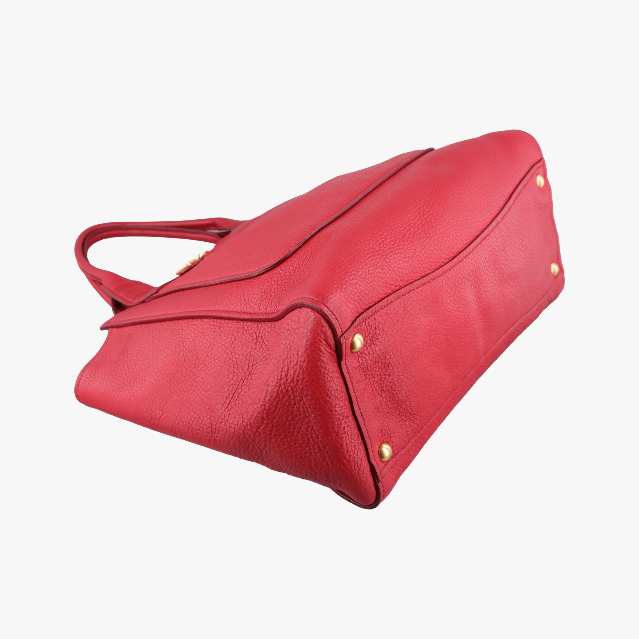 Vintage Miu Miu Vitello Caribu Front Zip Pocket Tote Red Leather RN0908 handbag | stylenewstar