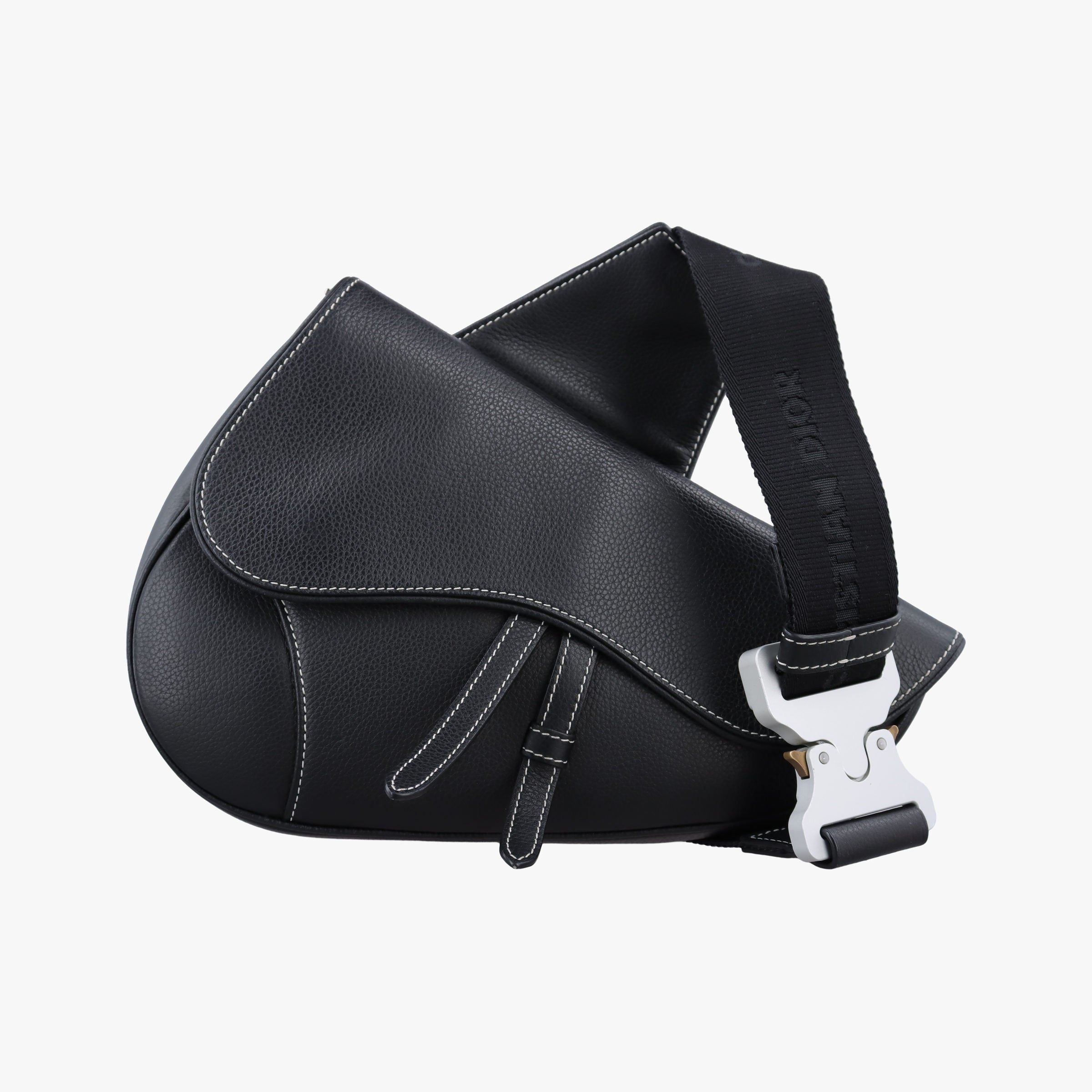 Pre-owned Christian Dior saddle Black leather  bum bag/waist bag | stylenewstar
