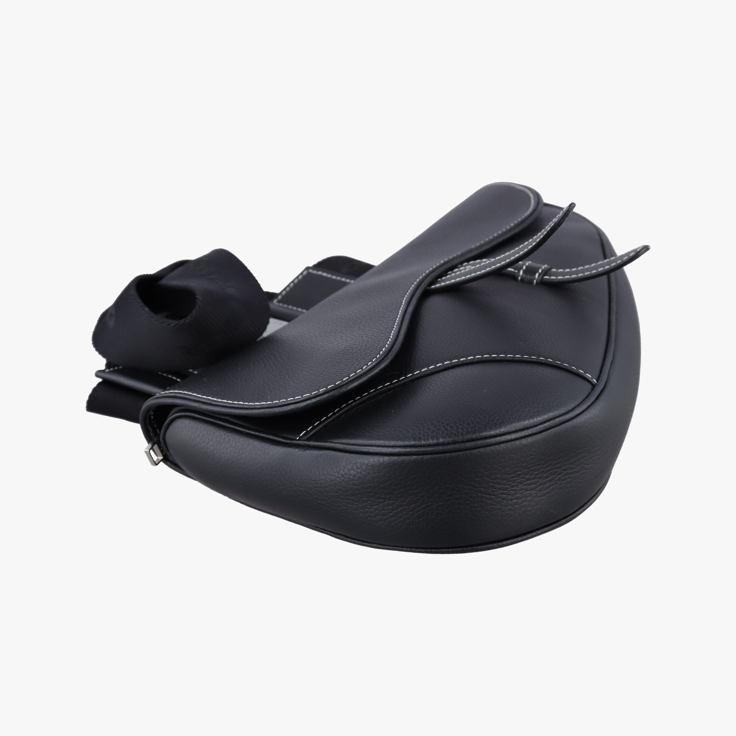 Pre-owned Christian Dior saddle Black leather  bum bag/waist bag | stylenewstar
