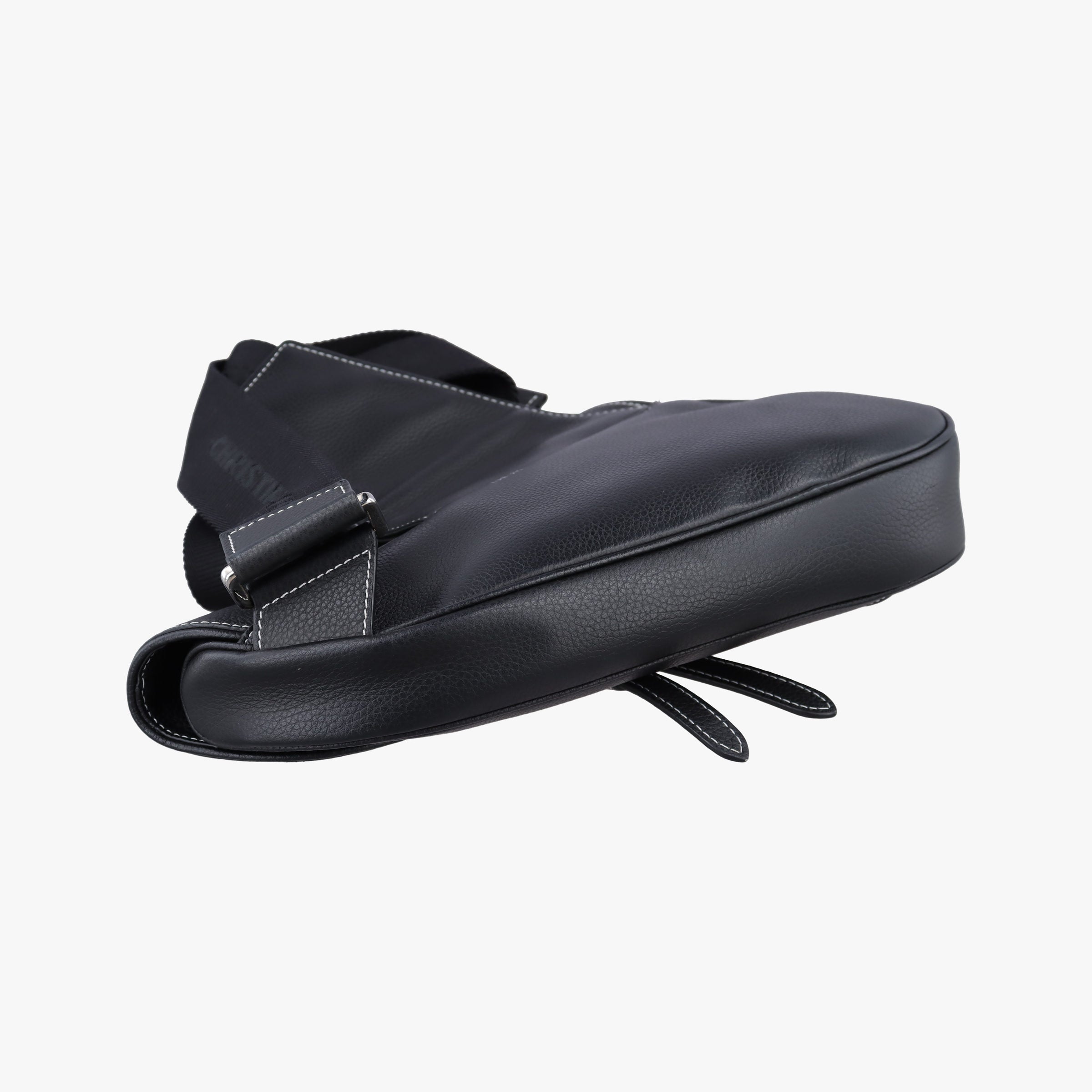 Pre-owned Christian Dior saddle Black leather  bum bag/waist bag | stylenewstar