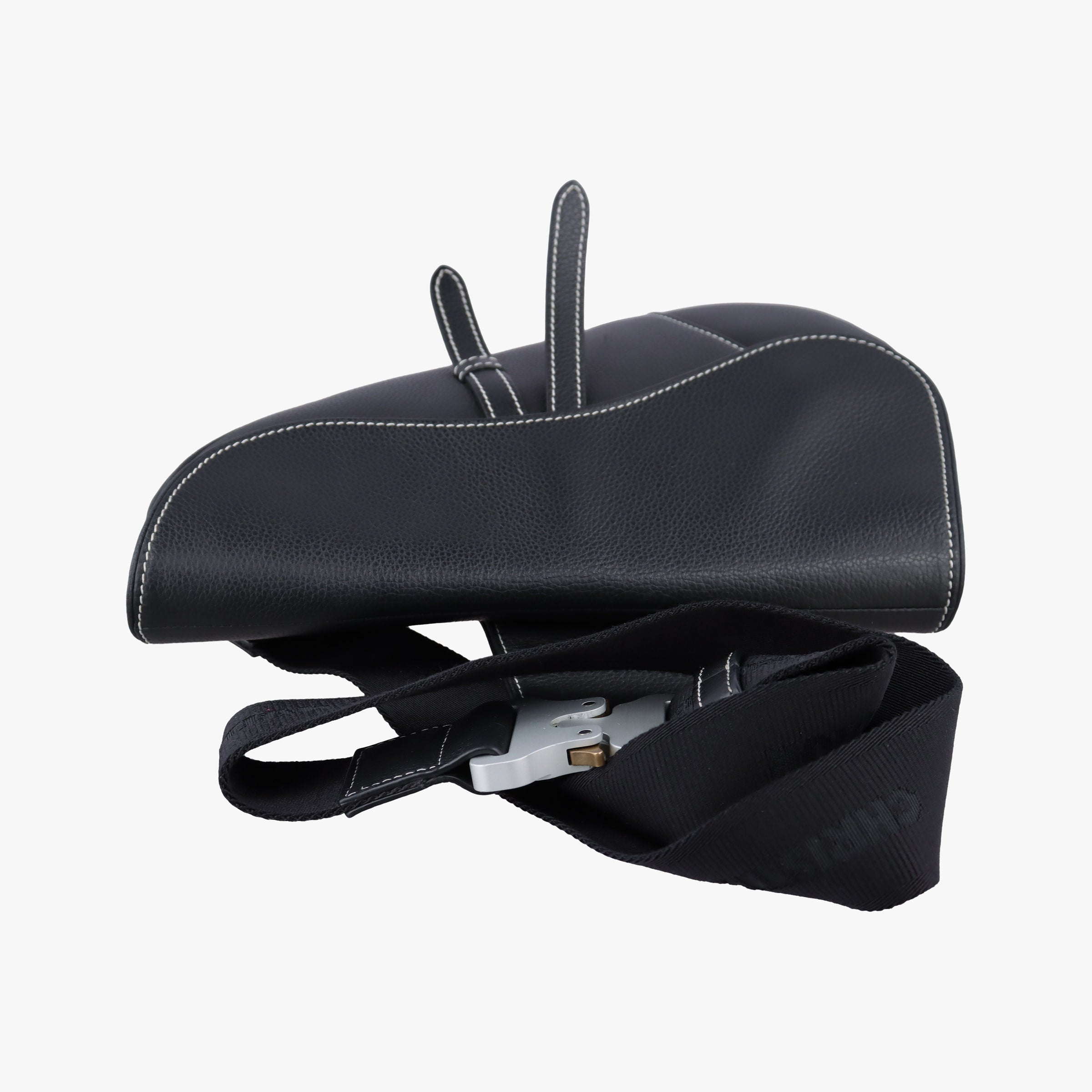 Pre-owned Christian Dior saddle Black leather  bum bag/waist bag | stylenewstar