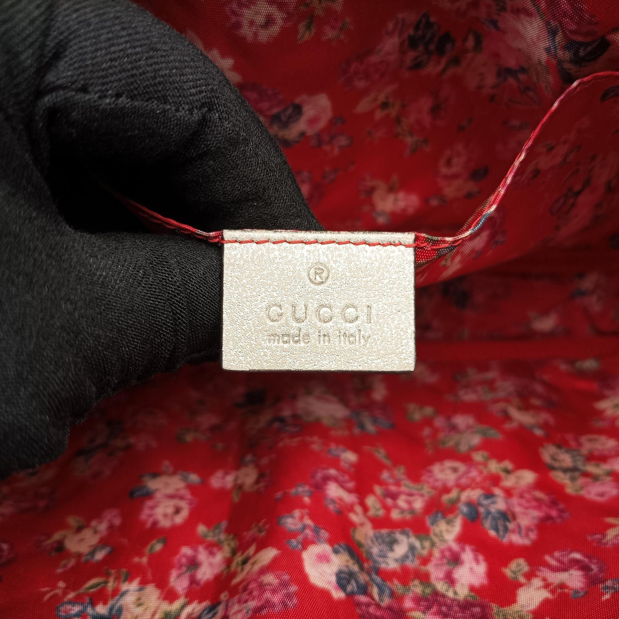 Pre-owned Gucci GG Marmont Pochette Silver×Green×Red Leather 541051 shoulderbag | stylenewstar