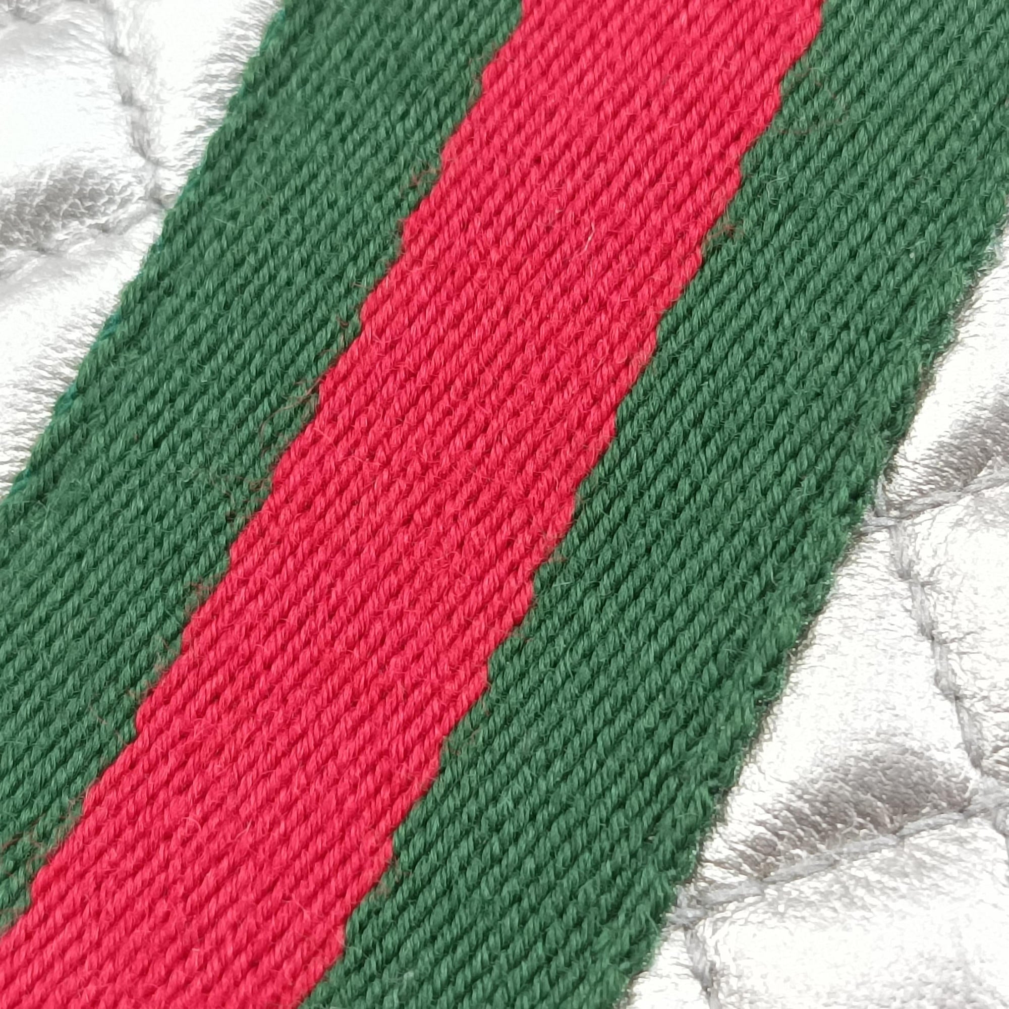 Pre-owned Gucci GG Marmont Pochette Silver×Green×Red Leather 541051 shoulderbag | stylenewstar