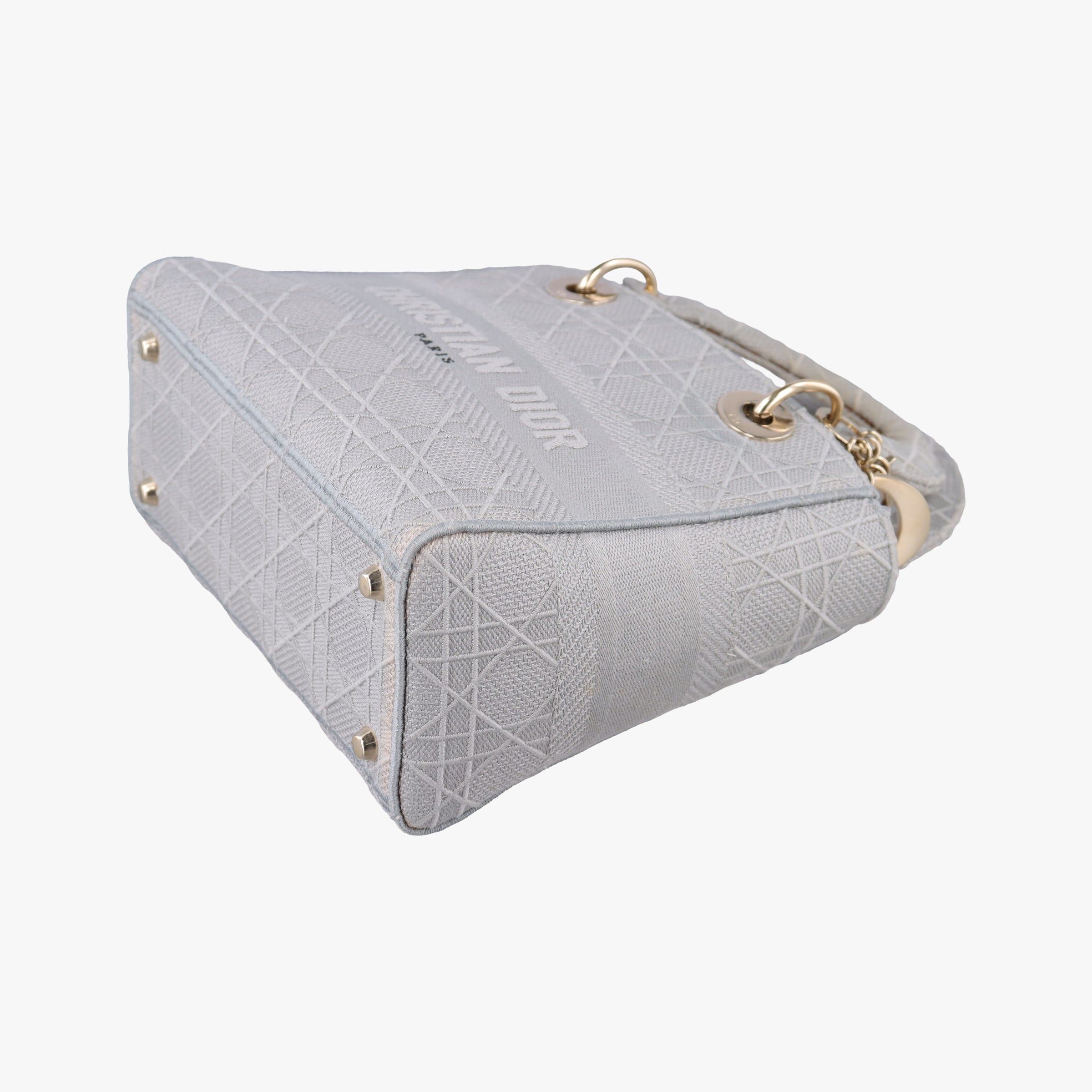 Vintage Christian Dior Lady Dior D-lite Grey Jacquard  shoulderbag | stylenewstar