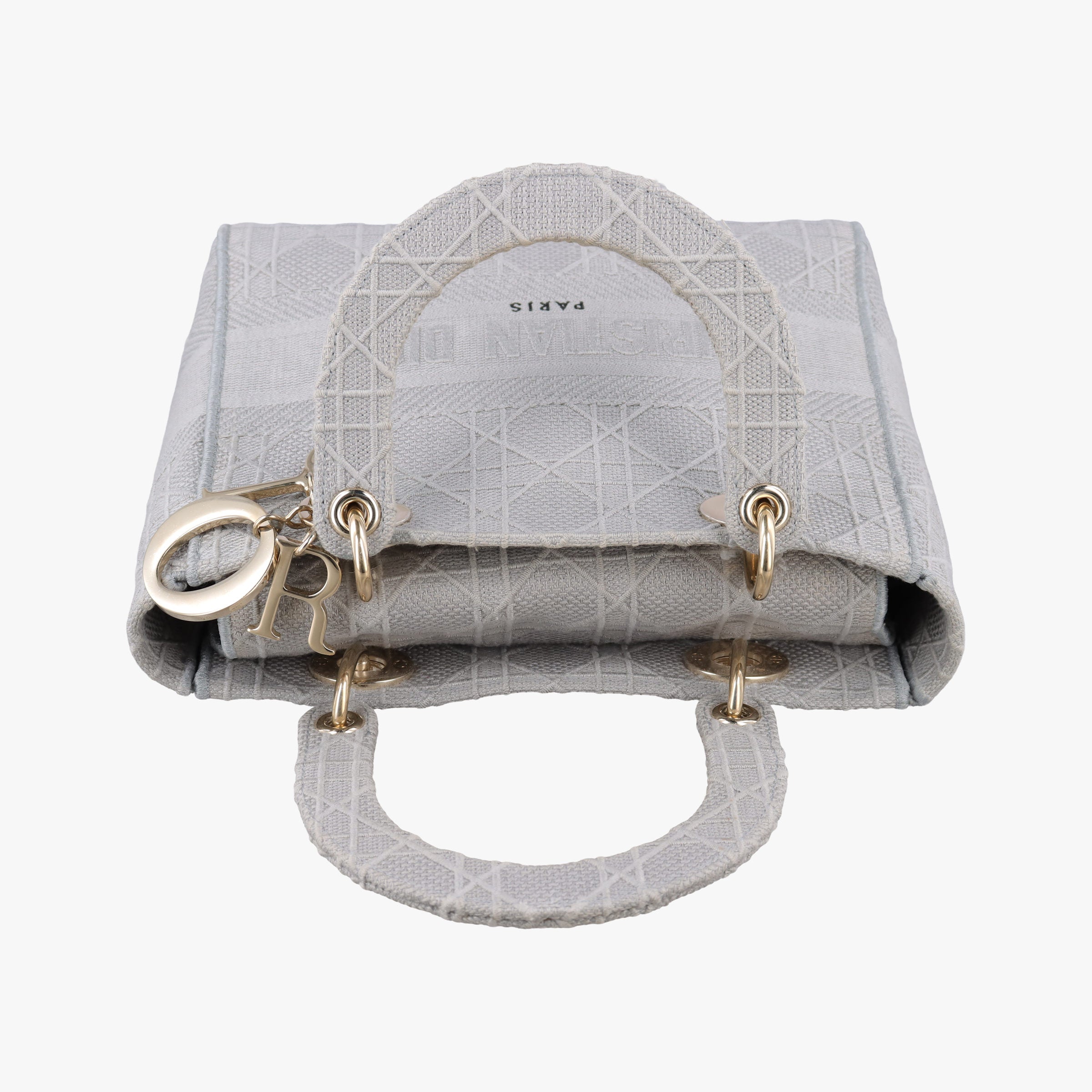 Vintage Christian Dior Lady Dior D-lite Grey Jacquard  shoulderbag | stylenewstar