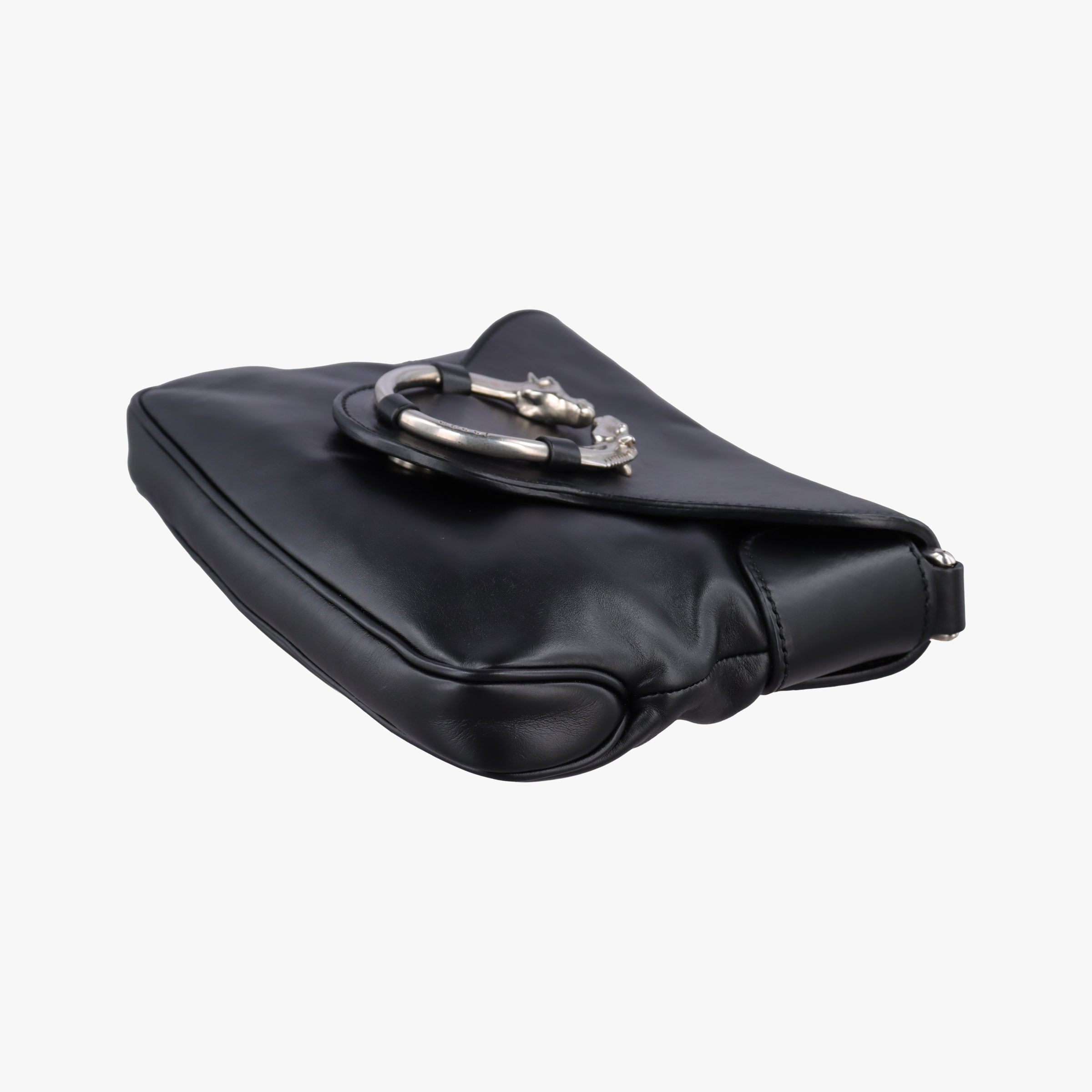 Pre-owned Gucci Ribot Horse head Black Leather 296882 shoulderbag | stylenewstar