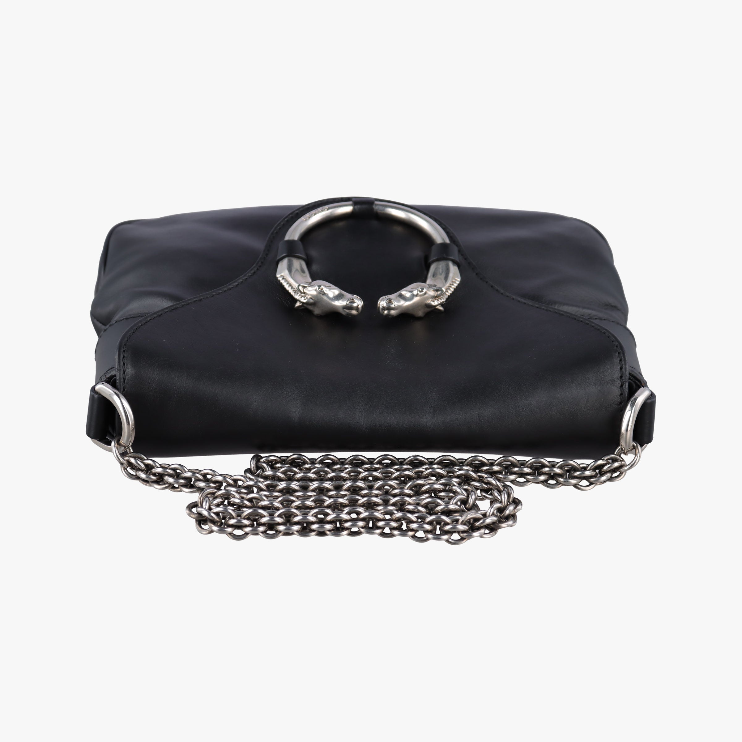 Pre-owned Gucci Ribot Horse head Black Leather 296882 shoulderbag | stylenewstar