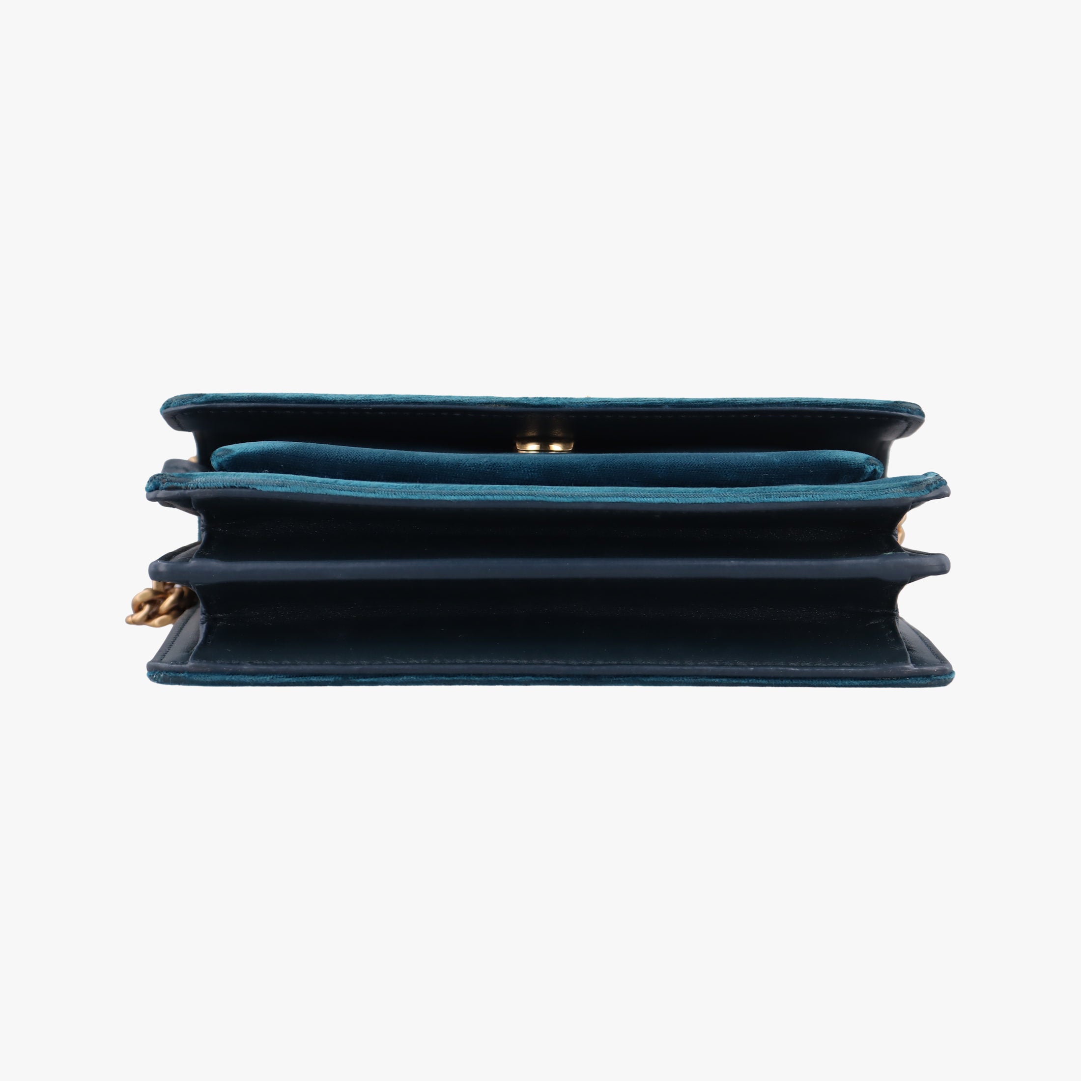 Pre-owned Yves Saint Laurent SUNSET Blue velour 441972 shoulderbag | stylenewstar