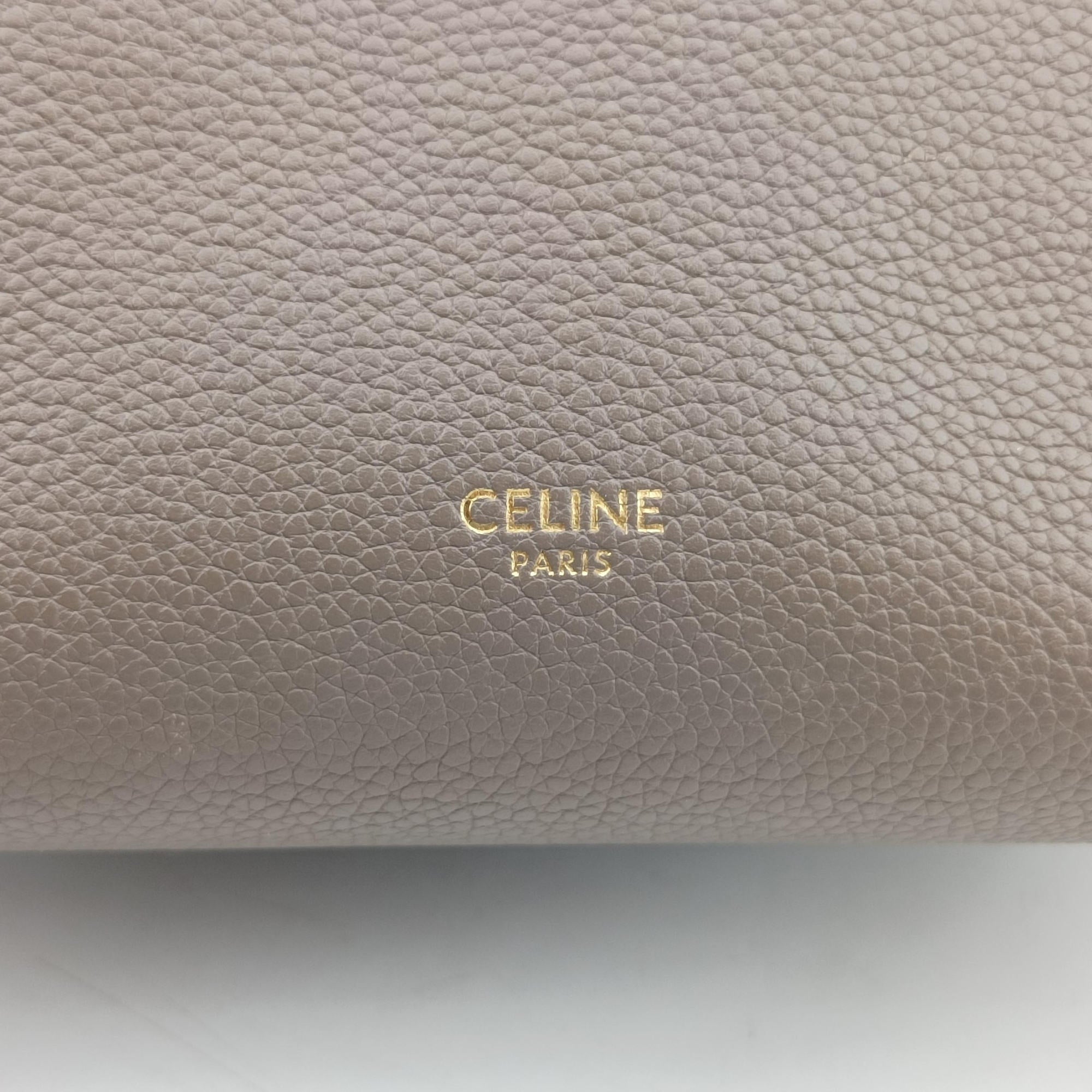 Pre-owned Celine Sangle Bucket Small Brown Leather  shoulderbag | stylenewstar