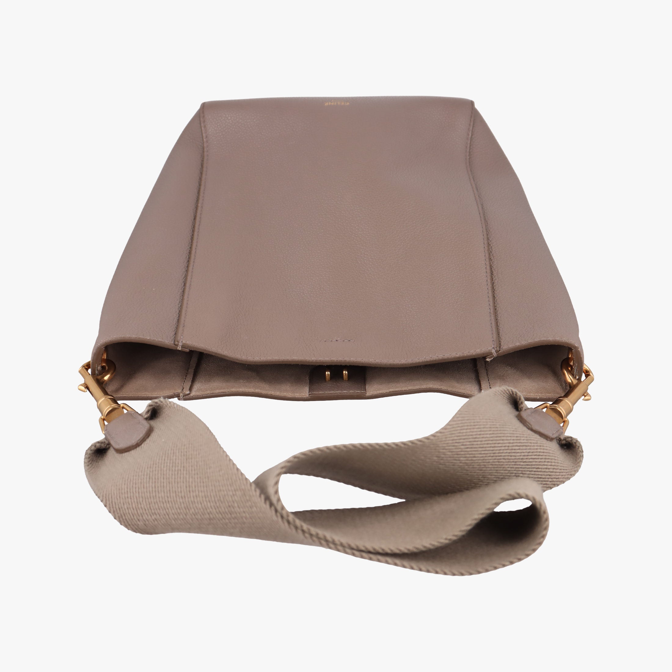 Pre-owned Celine Sangle Bucket Small Brown Leather  shoulderbag | stylenewstar