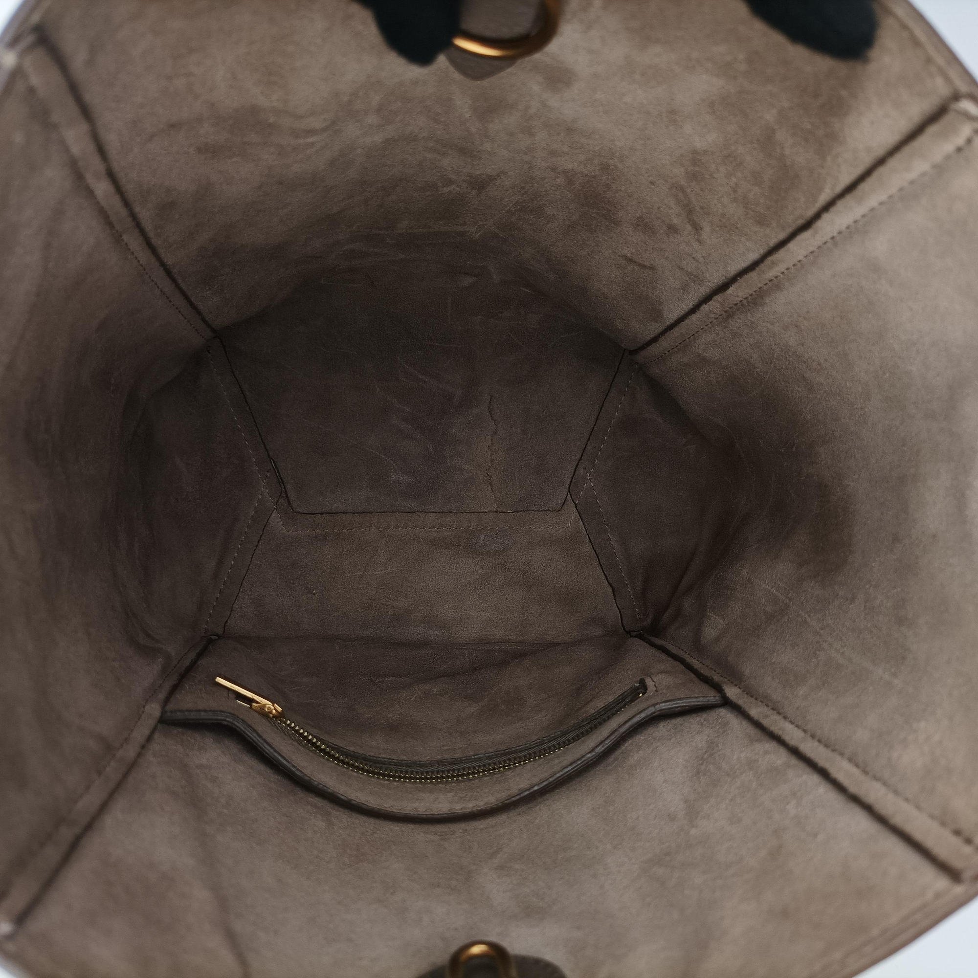 Pre-owned Celine Sangle Bucket Small Brown Leather  shoulderbag | stylenewstar