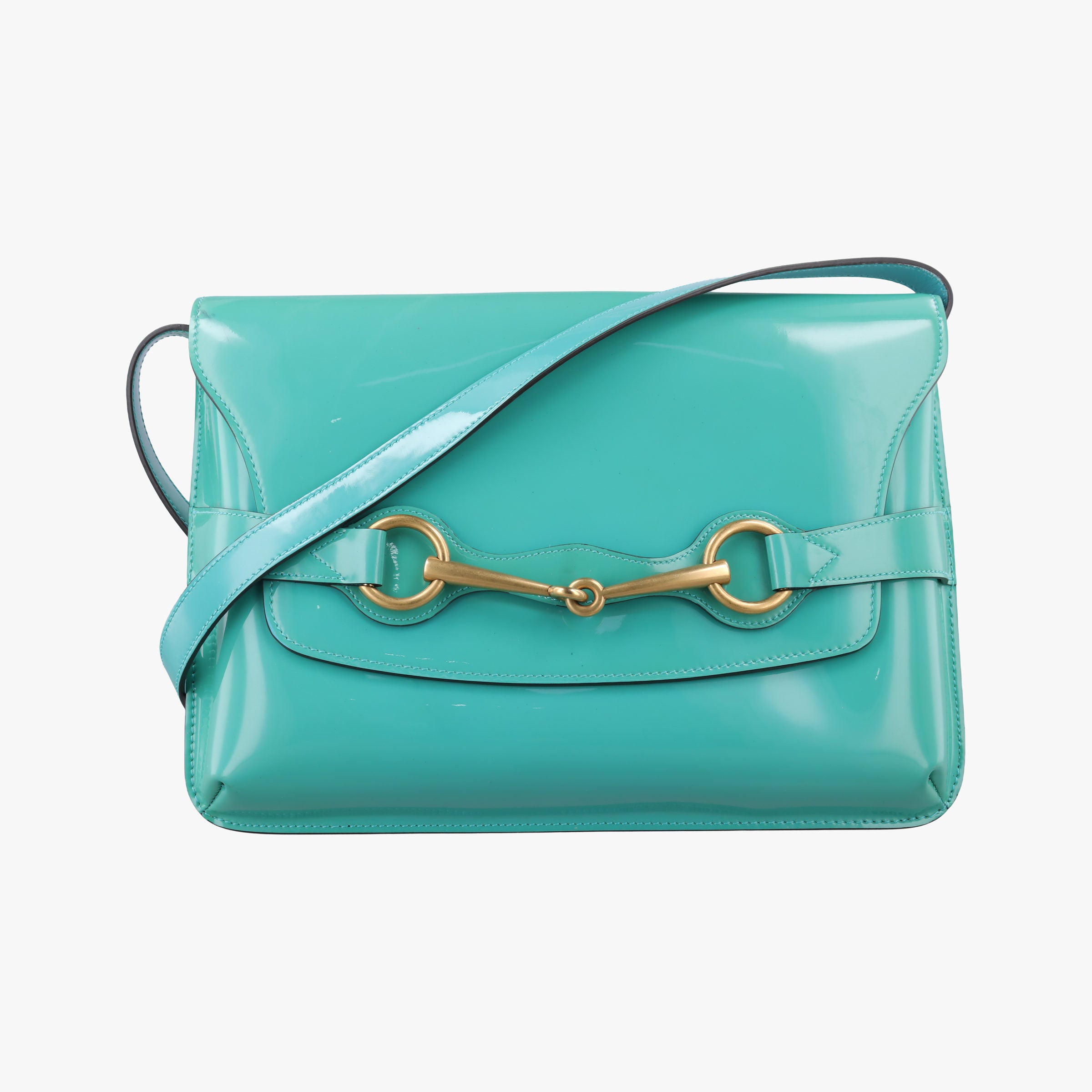 Vintage Gucci Bright Bit Blue Patent Leather 317633 shoulderbag | stylenewstar