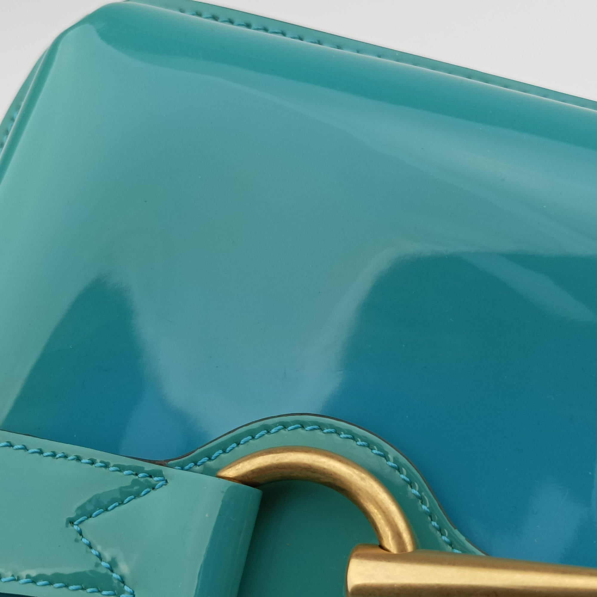 Vintage Gucci Bright Bit Blue Patent Leather 317633 shoulderbag | stylenewstar