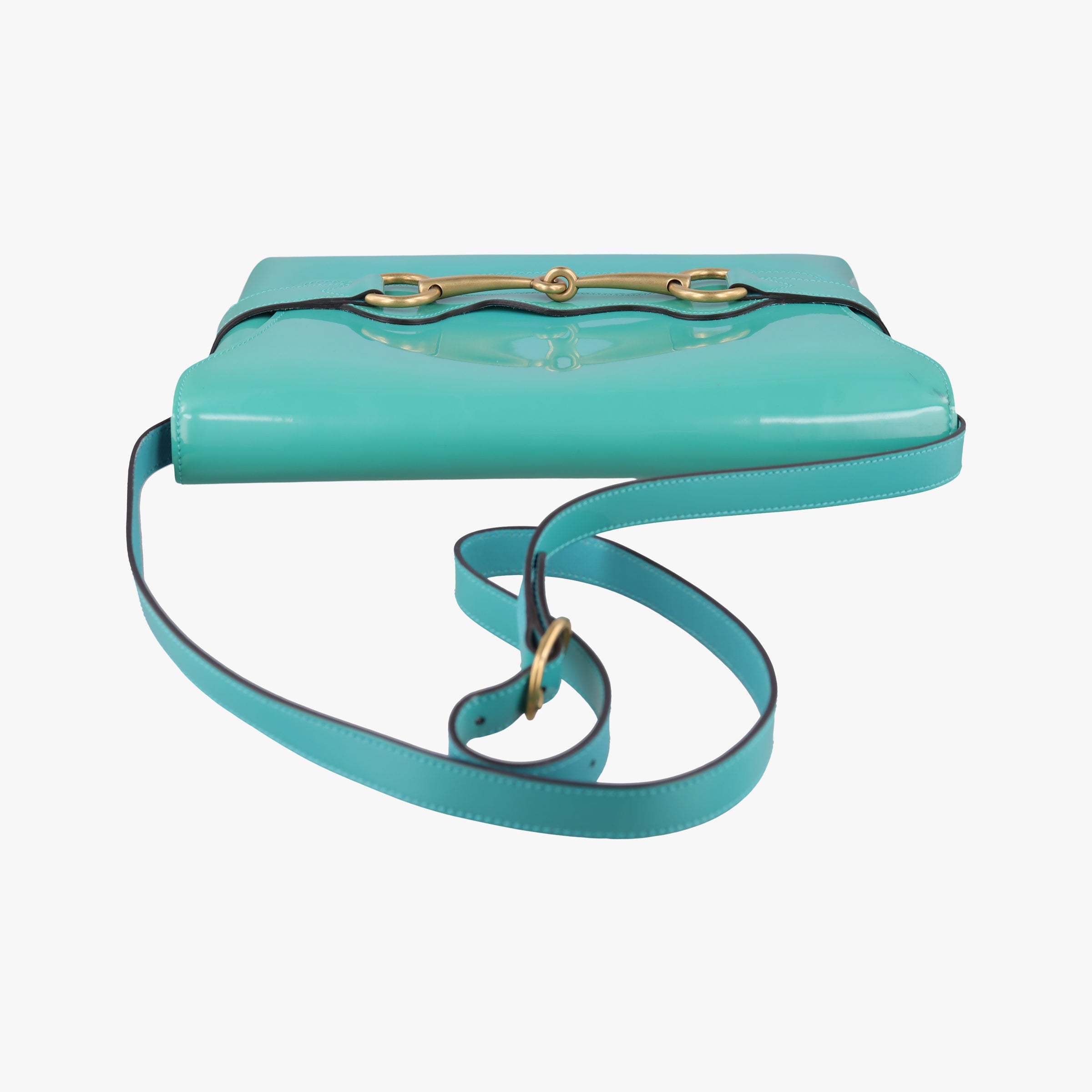 Vintage Gucci Bright Bit Blue Patent Leather 317633 shoulderbag | stylenewstar