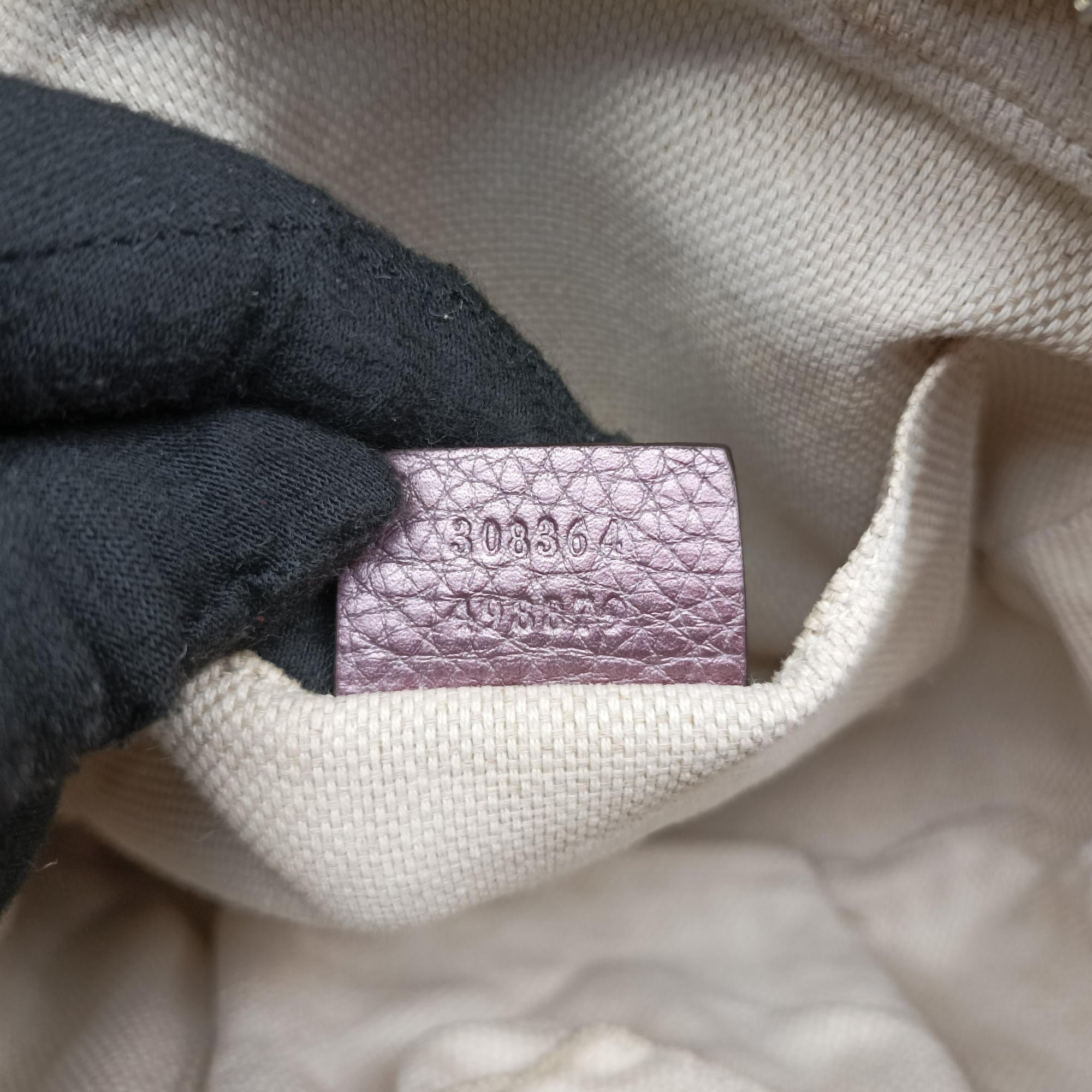 Pre-owned Gucci Soho Purple Leather 308364 shoulderbag | stylenewstar