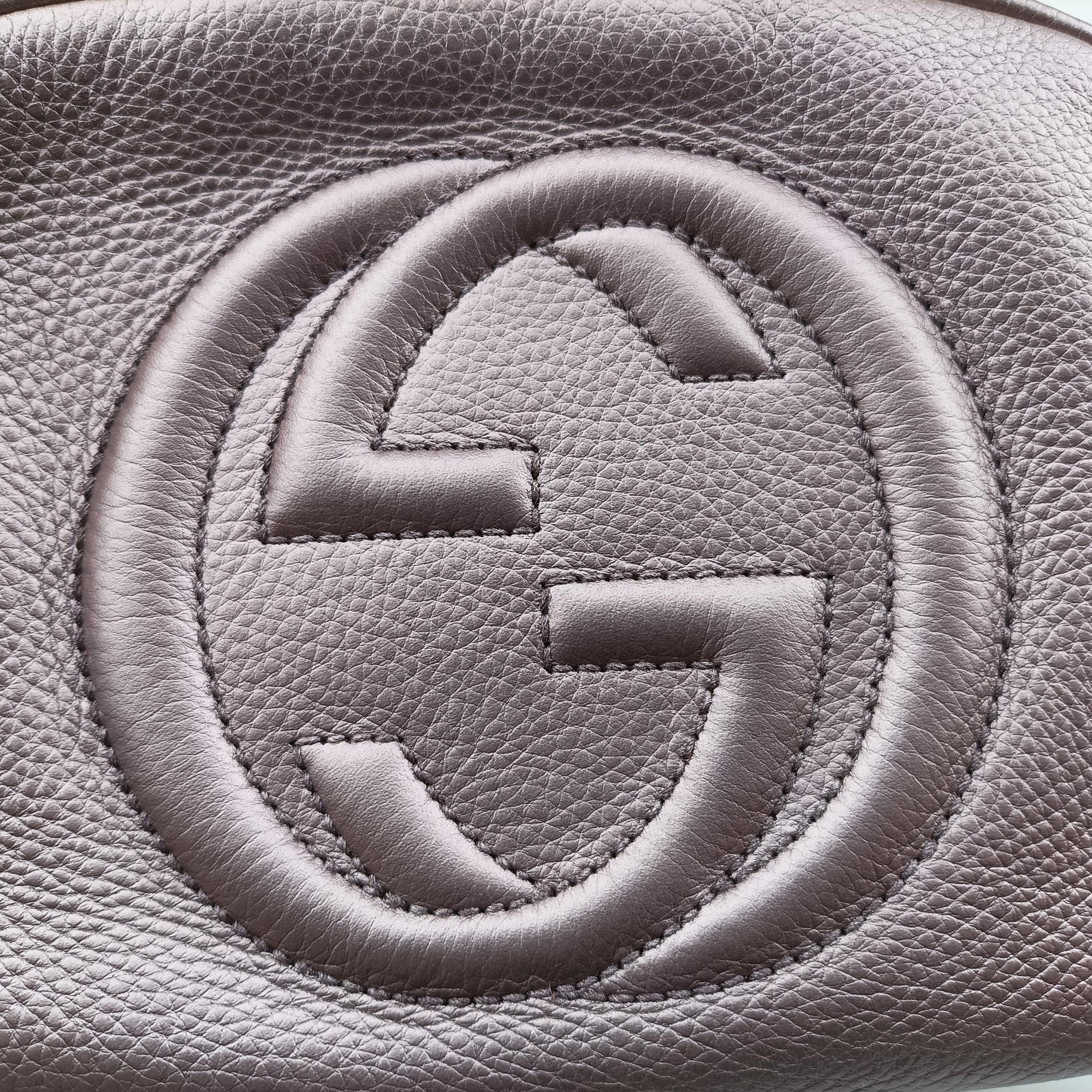 Pre-owned Gucci Soho Purple Leather 308364 shoulderbag | stylenewstar