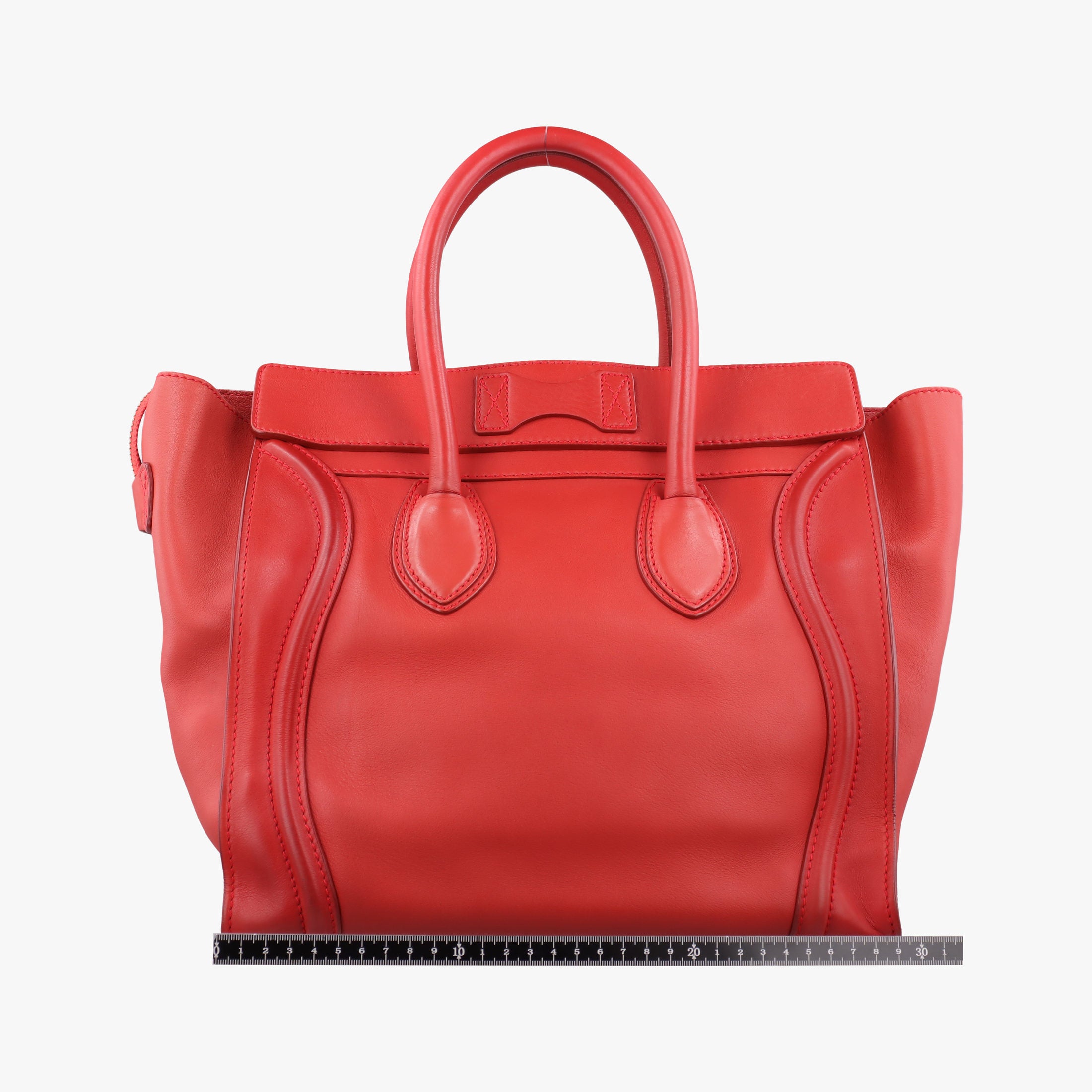 Secondhand Celine Luggage Micro shopper Red Leather  handbag | stylenewstar