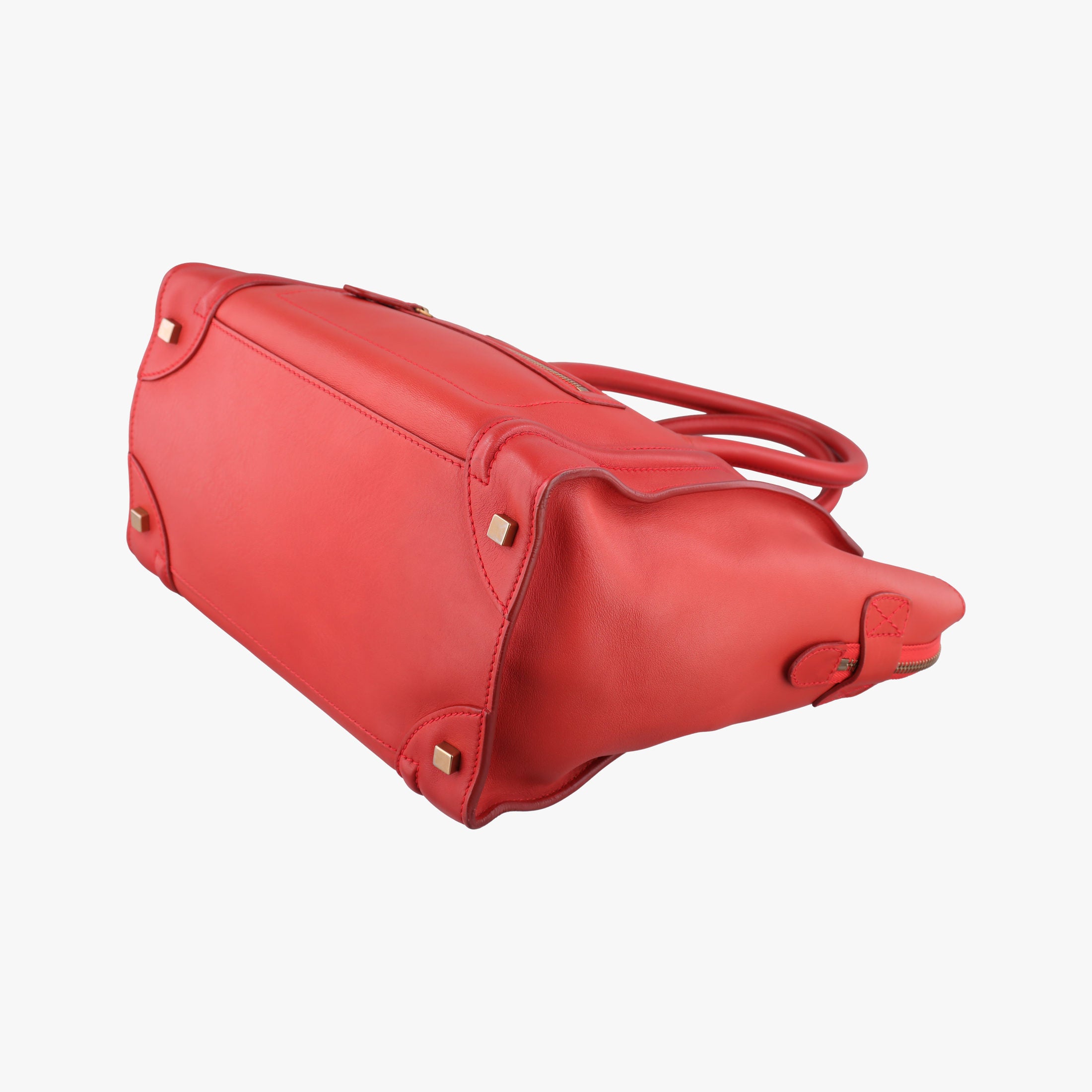 Secondhand Celine Luggage Micro shopper Red Leather  handbag | stylenewstar