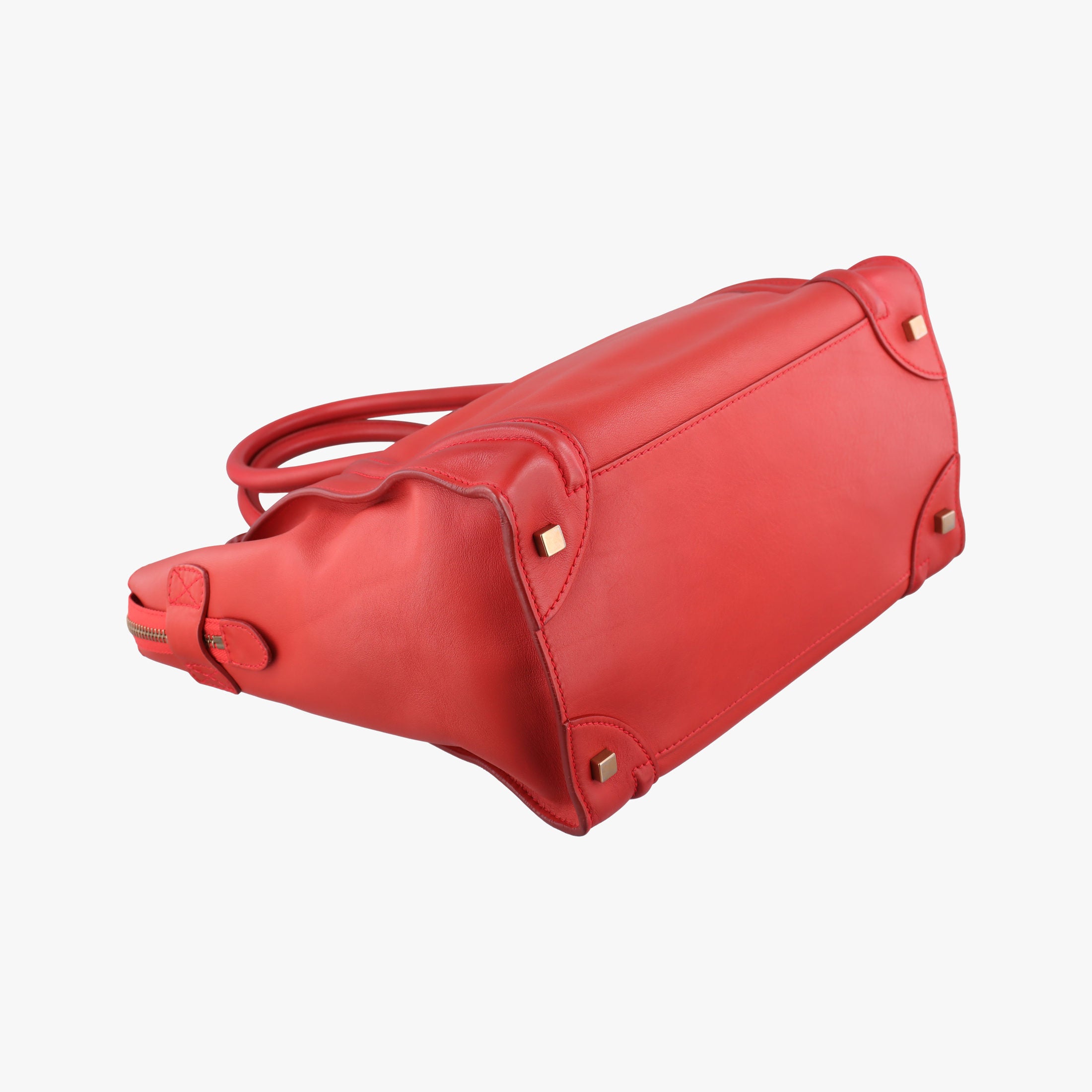 Secondhand Celine Luggage Micro shopper Red Leather  handbag | stylenewstar