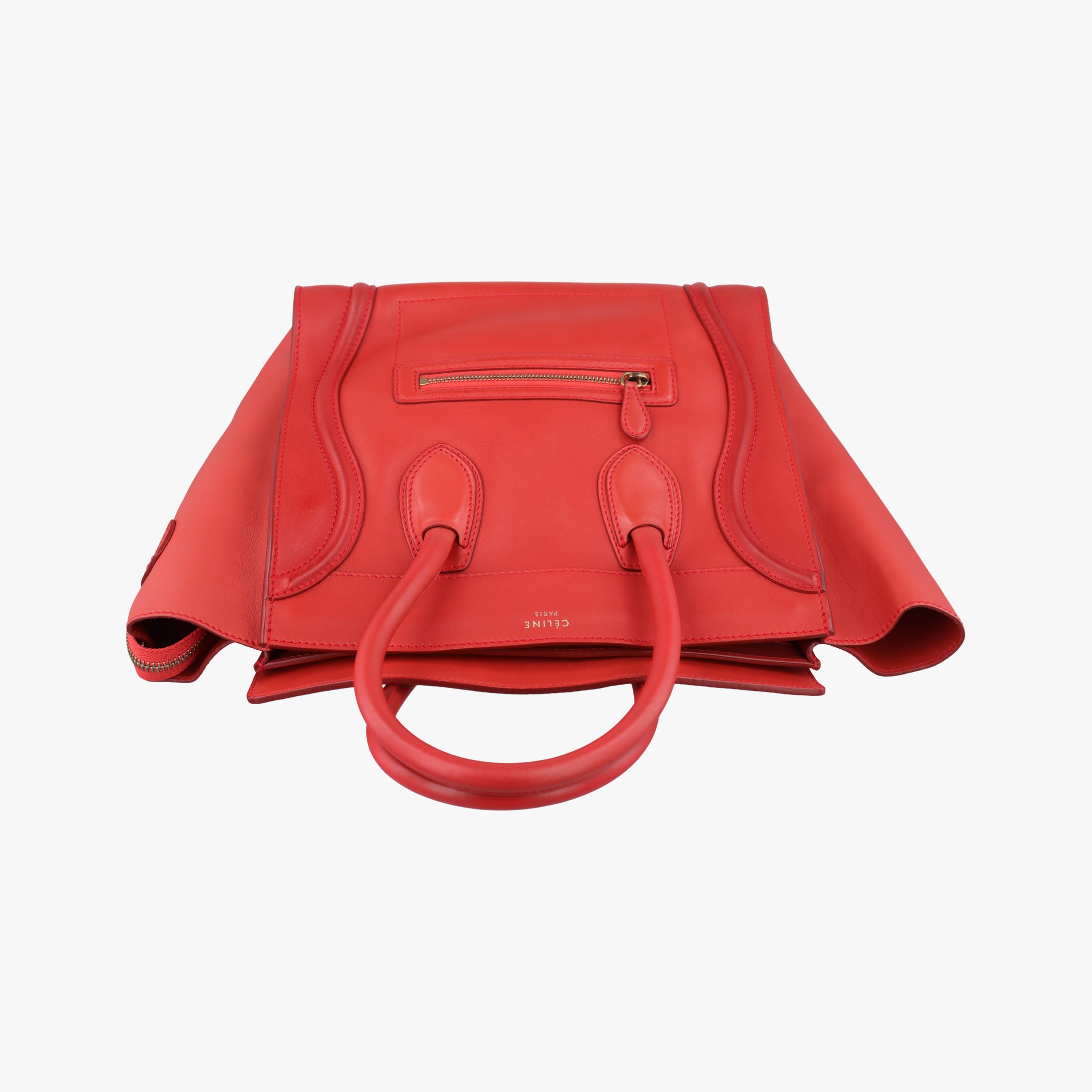 Secondhand Celine Luggage Micro shopper Red Leather  handbag | stylenewstar