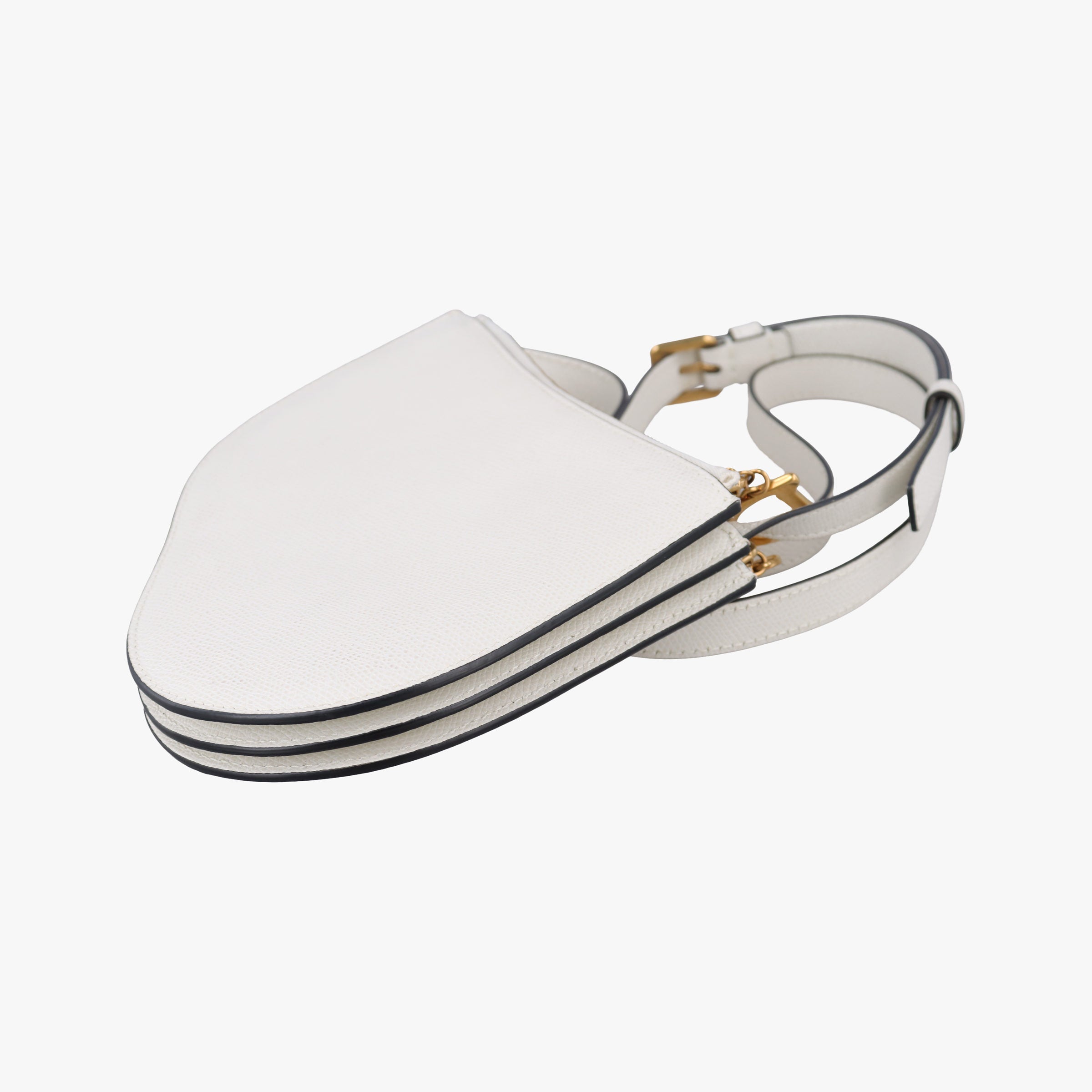 Pre-owned Christian Dior Saddle White Leather  shoulderbag | stylenewstar