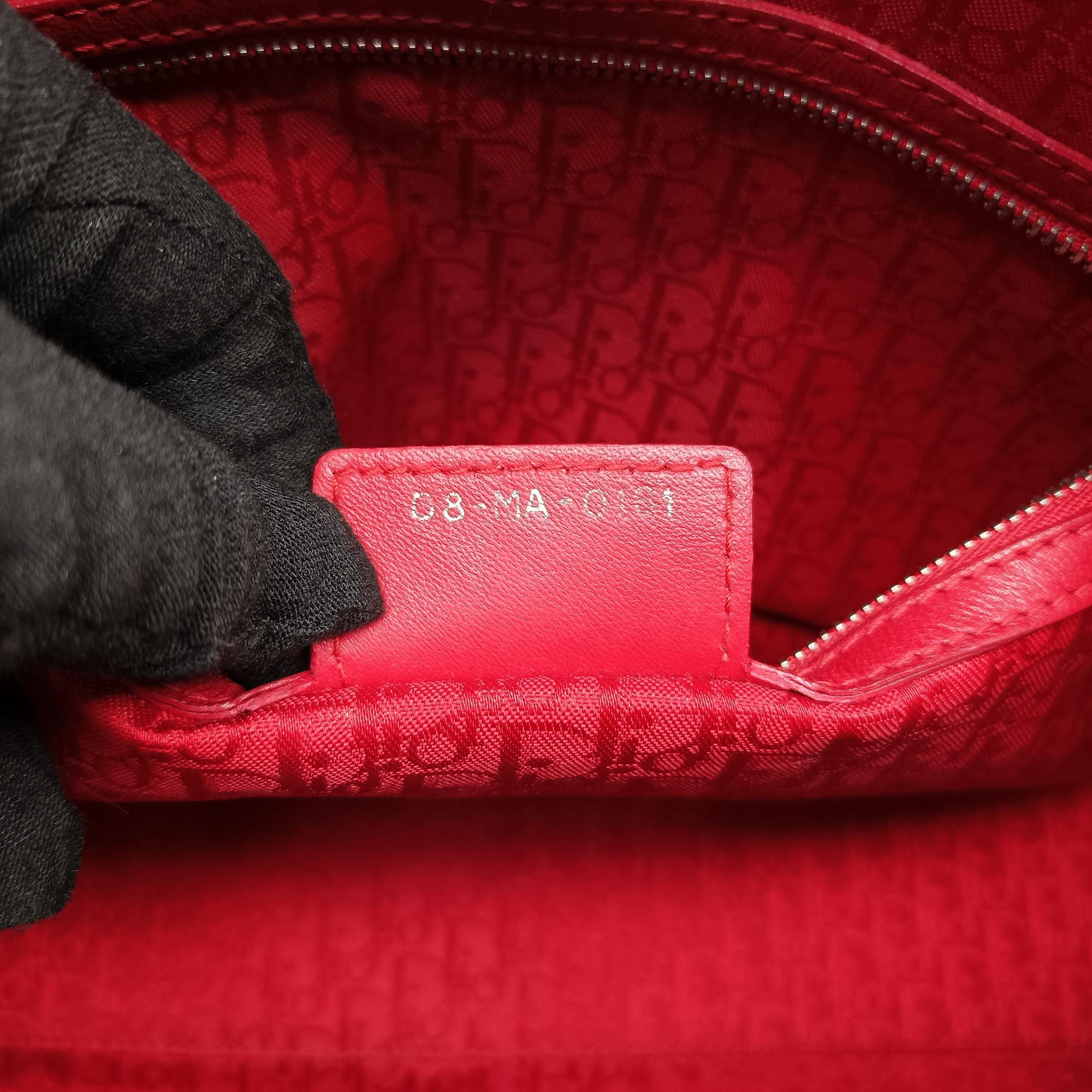 Vintage Christian Dior Lady Dior Red lambskin  shoulderbag | stylenewstar