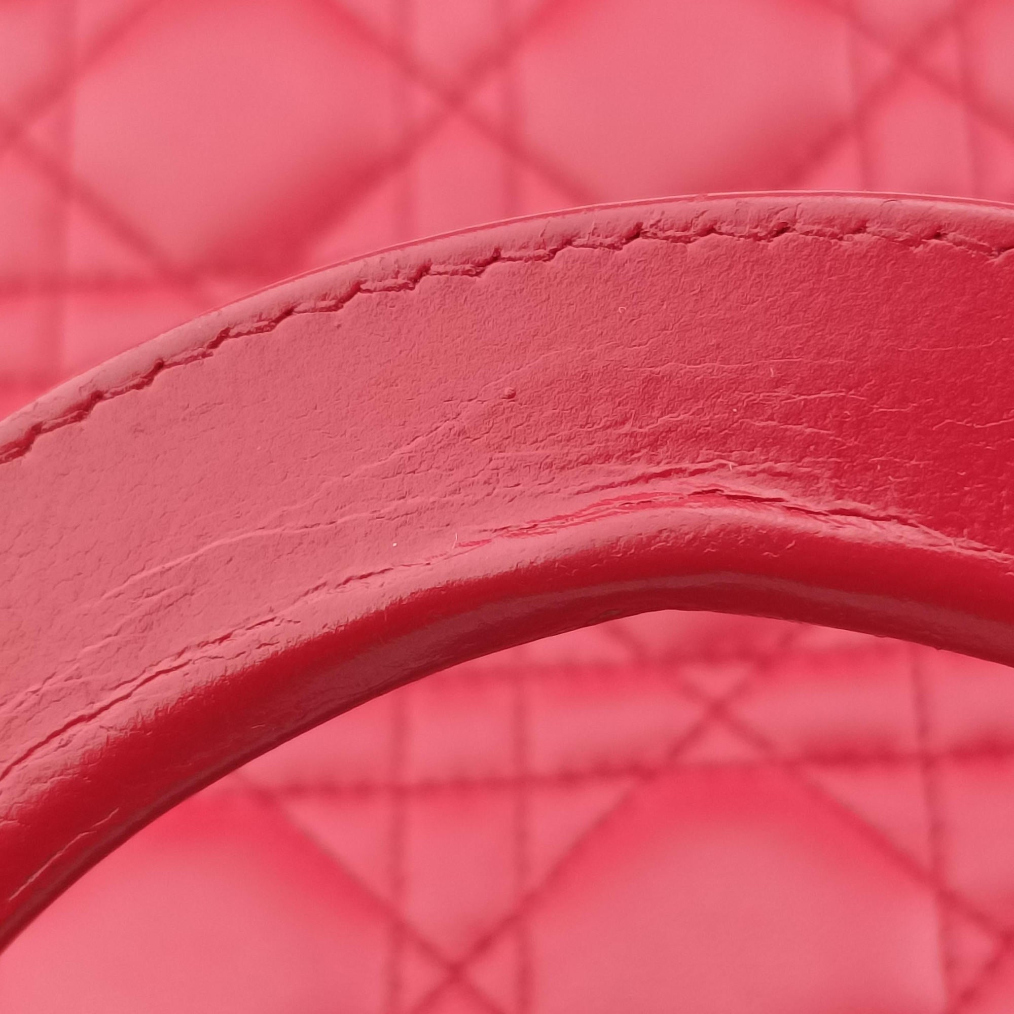 Vintage Christian Dior Lady Dior Red lambskin  shoulderbag | stylenewstar