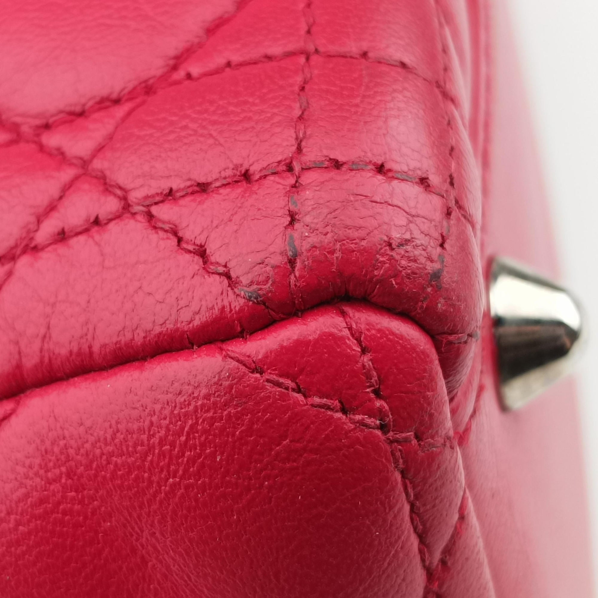Vintage Christian Dior Lady Dior Red lambskin  shoulderbag | stylenewstar