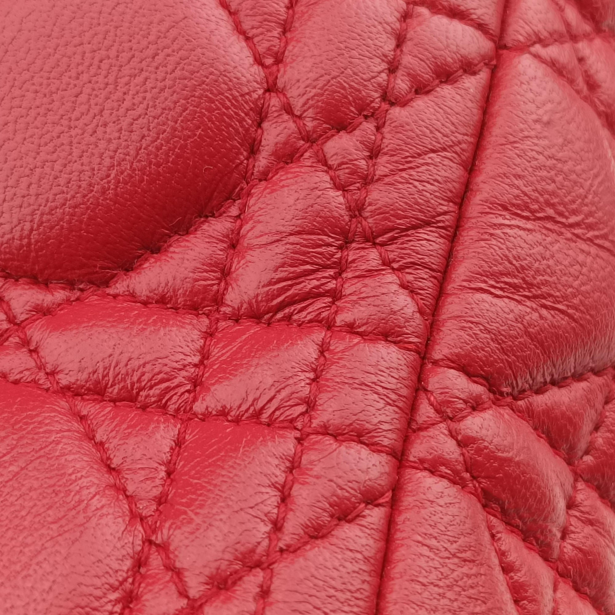 Vintage Christian Dior Lady Dior Red lambskin  shoulderbag | stylenewstar