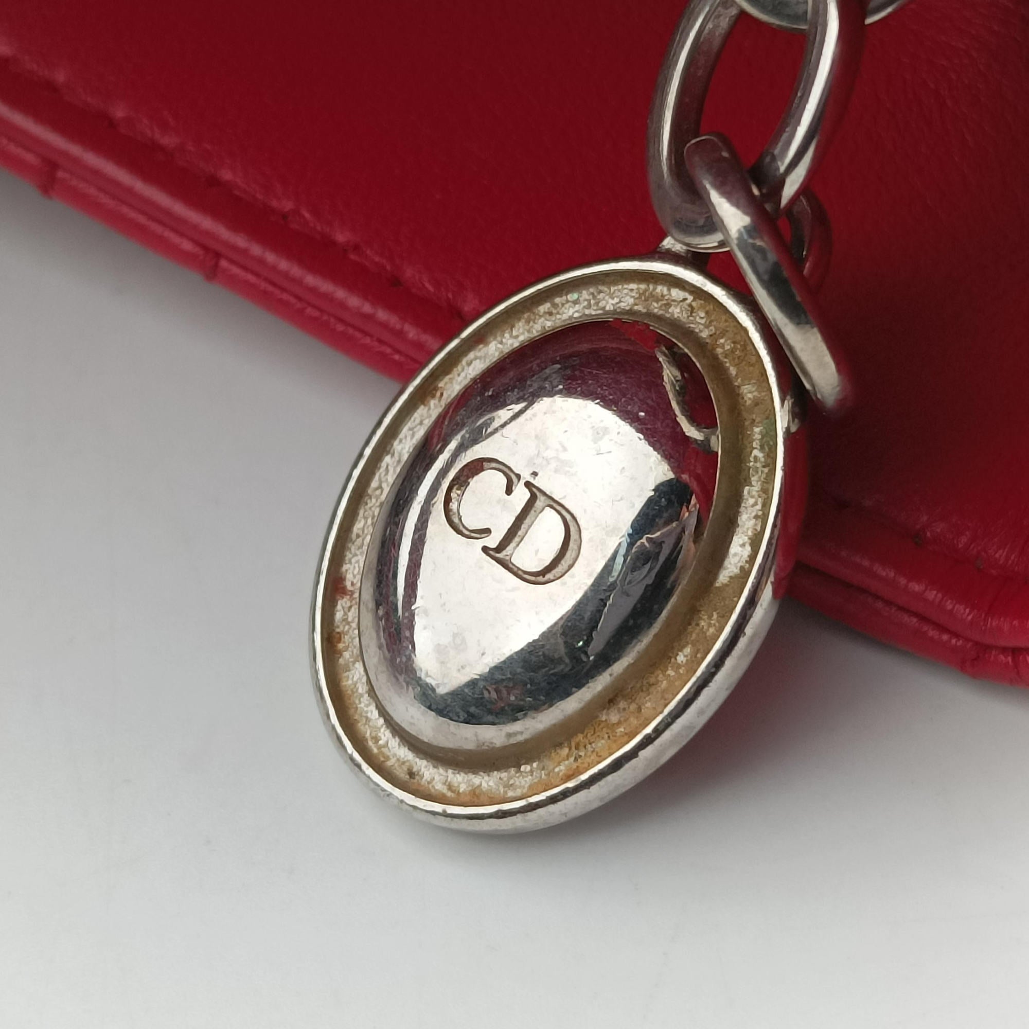 Vintage Christian Dior Lady Dior Red lambskin  shoulderbag | stylenewstar