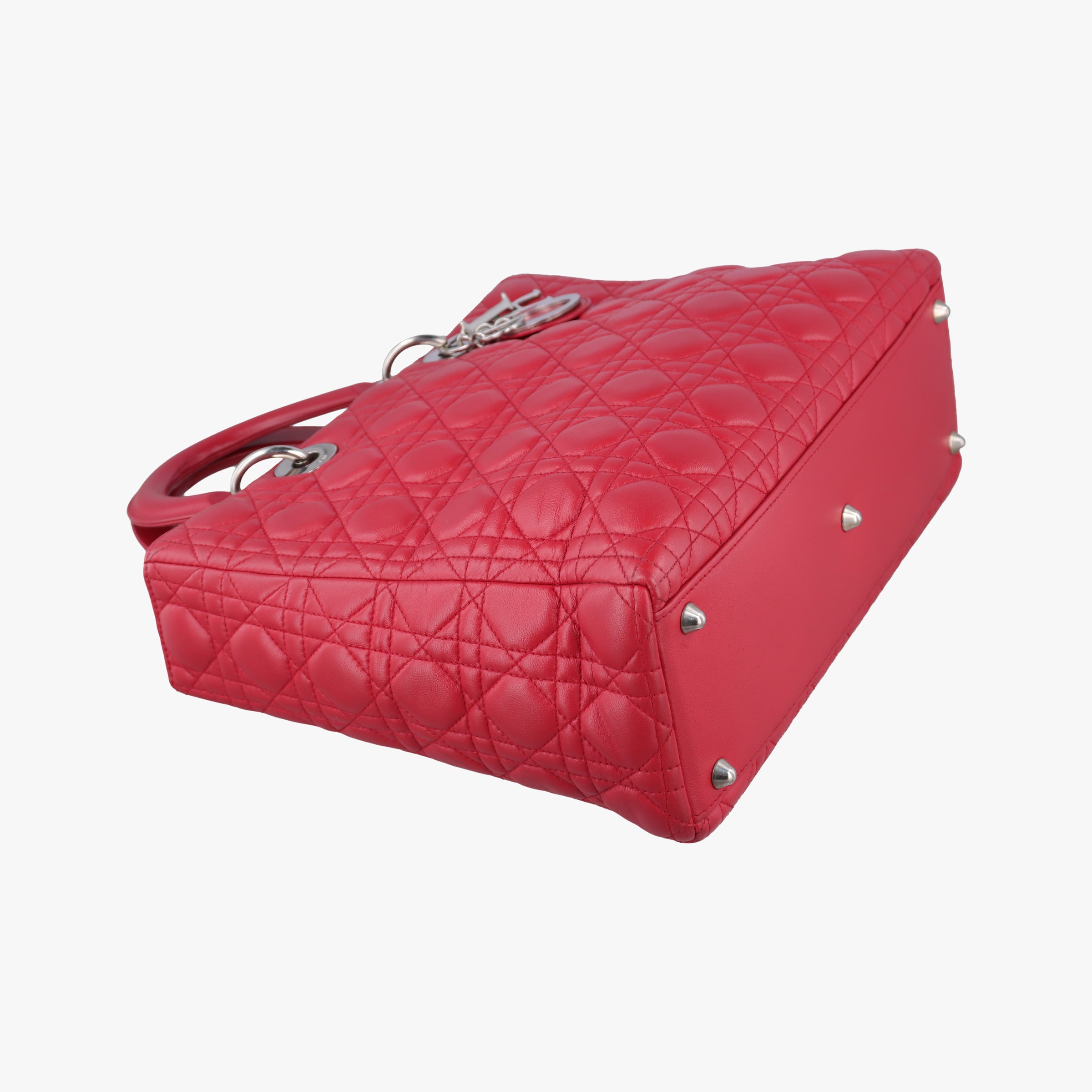 Vintage Christian Dior Lady Dior Red lambskin  shoulderbag | stylenewstar