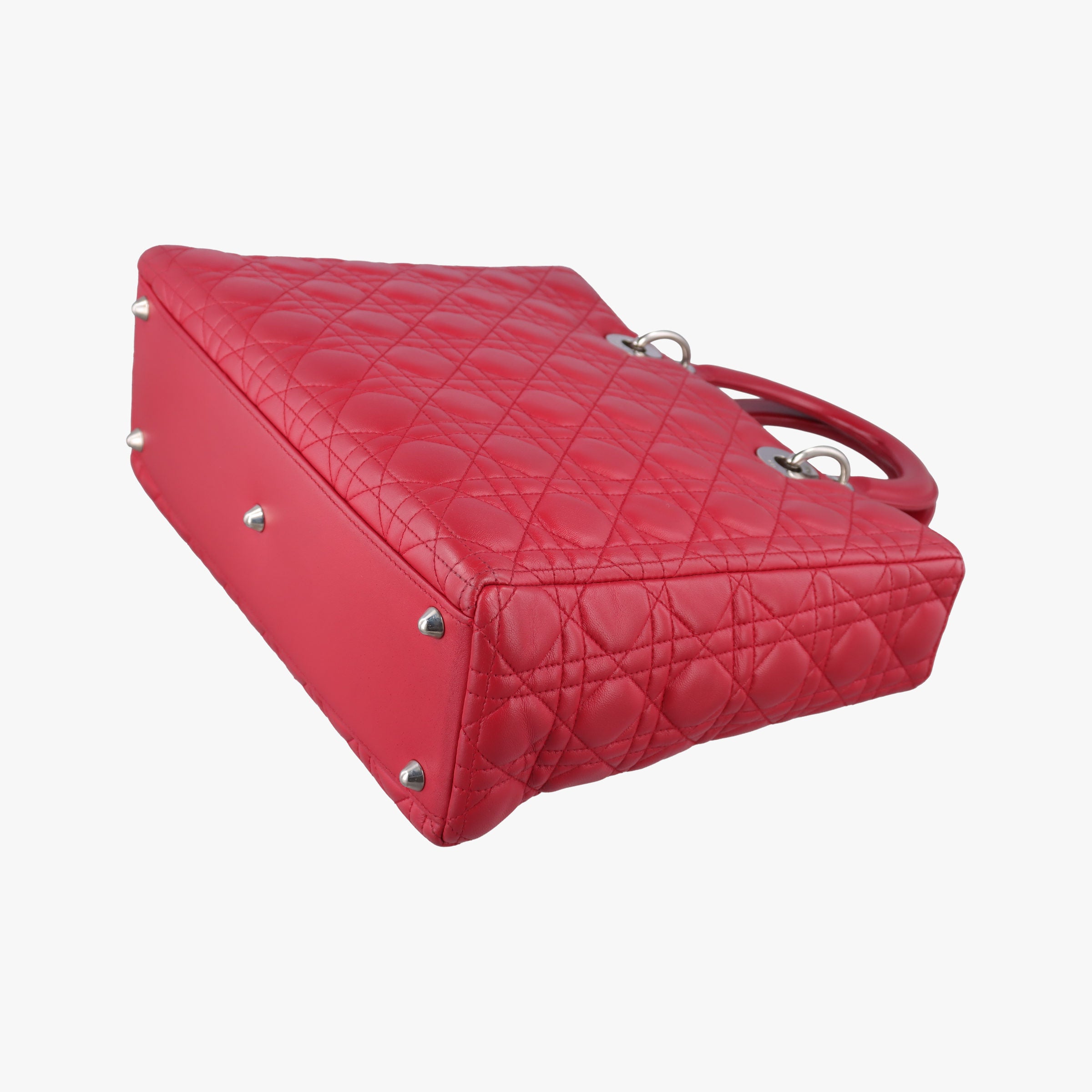 Vintage Christian Dior Lady Dior Red lambskin  shoulderbag | stylenewstar