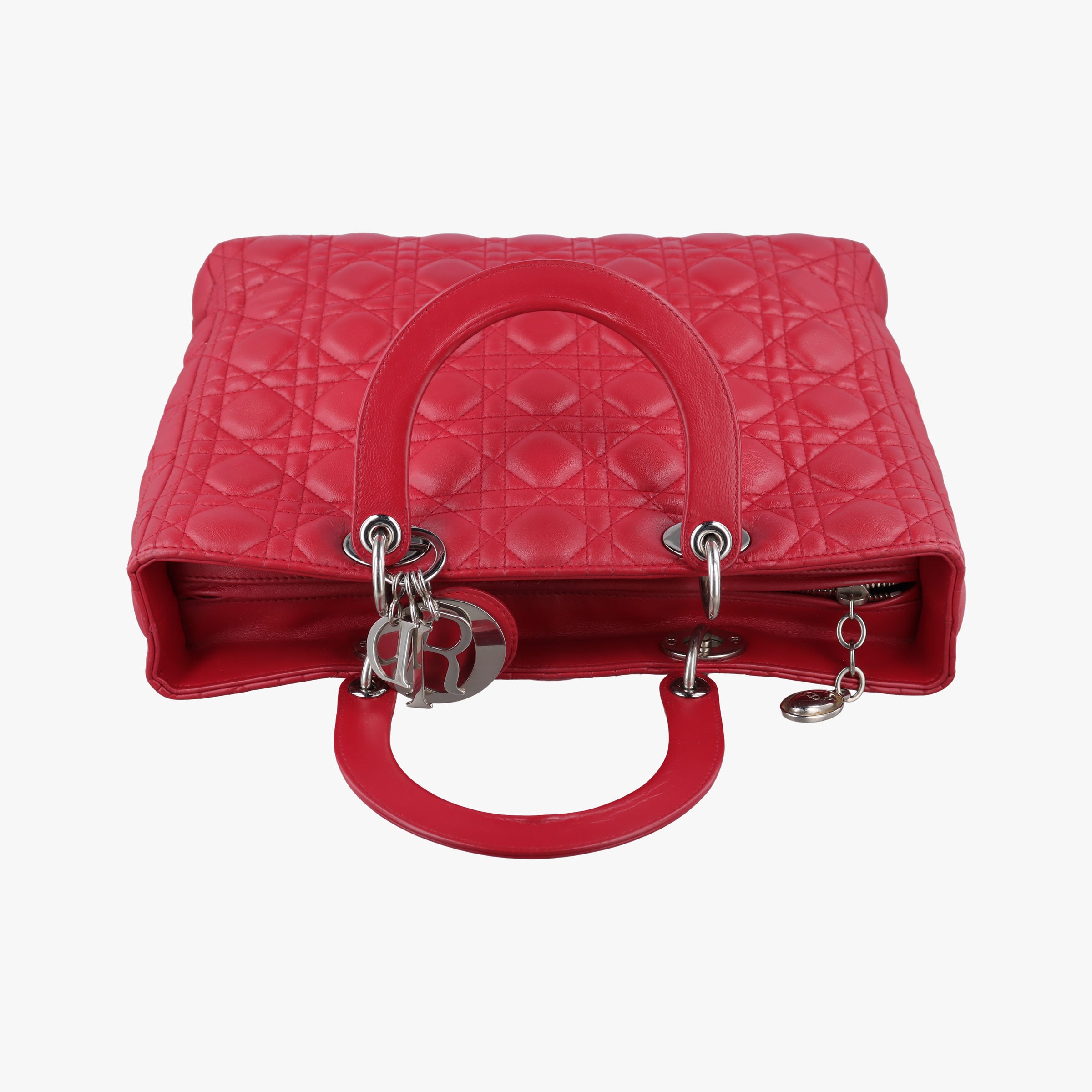 Vintage Christian Dior Lady Dior Red lambskin  shoulderbag | stylenewstar