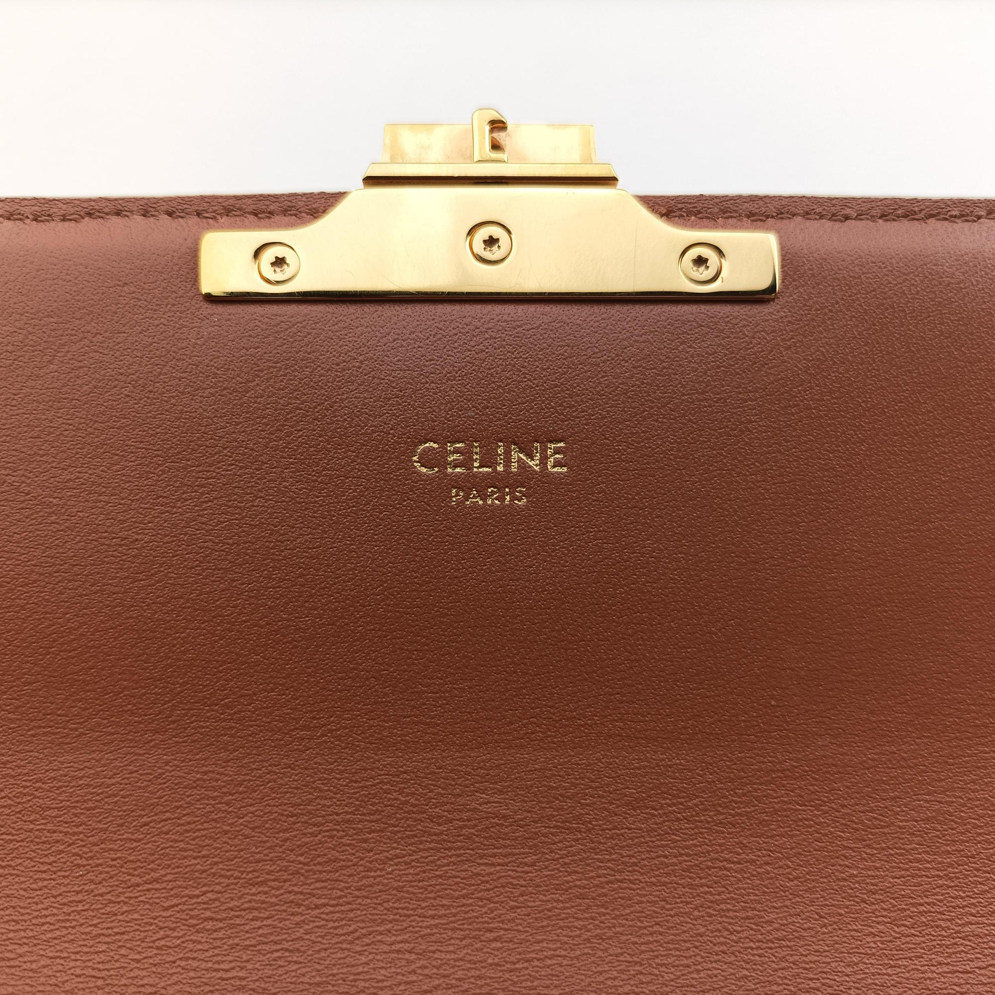 Pre-owned Celine Claude Triomphe White PVC coated canvas  shoulderbag | stylenewstar