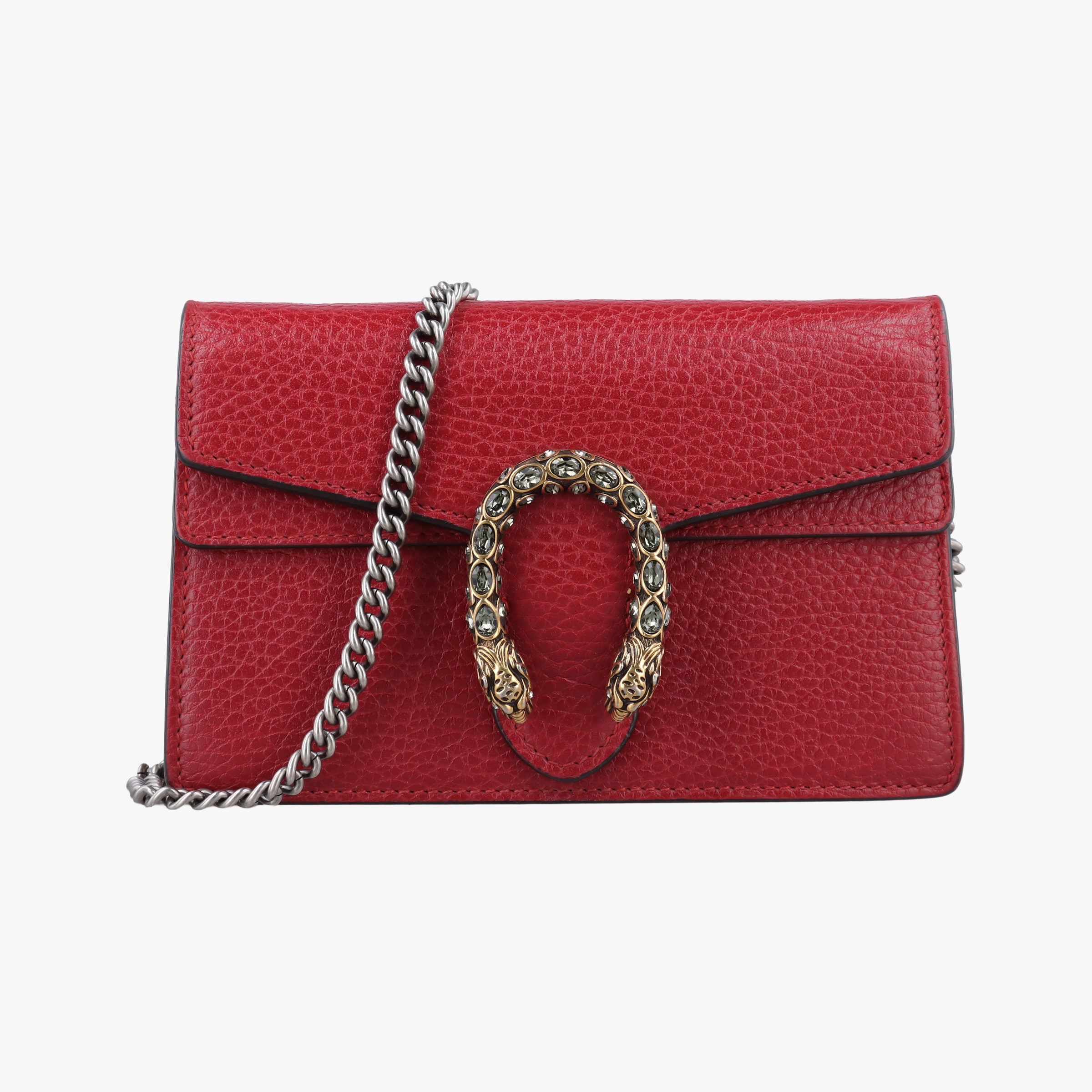 Pre-owned Gucci Dionysus Red Leather 476432 shoulderbag | stylenewstar