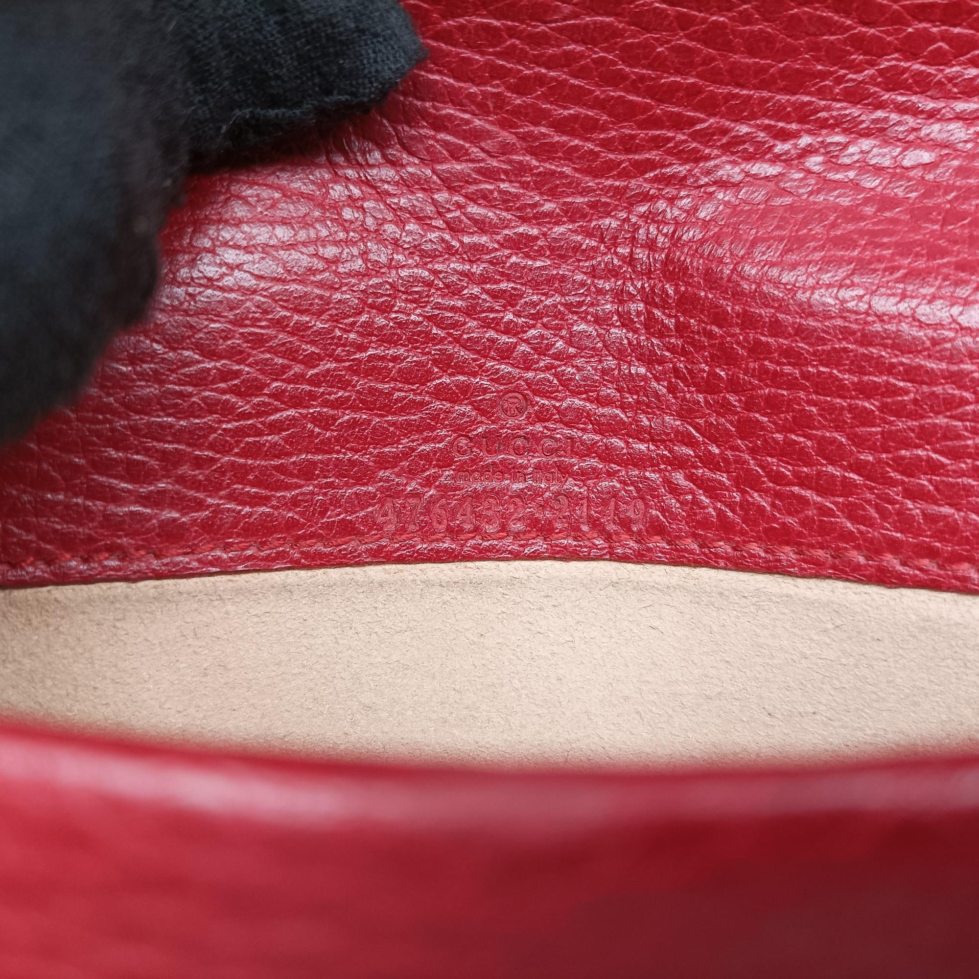 Pre-owned Gucci Dionysus Red Leather 476432 shoulderbag | stylenewstar