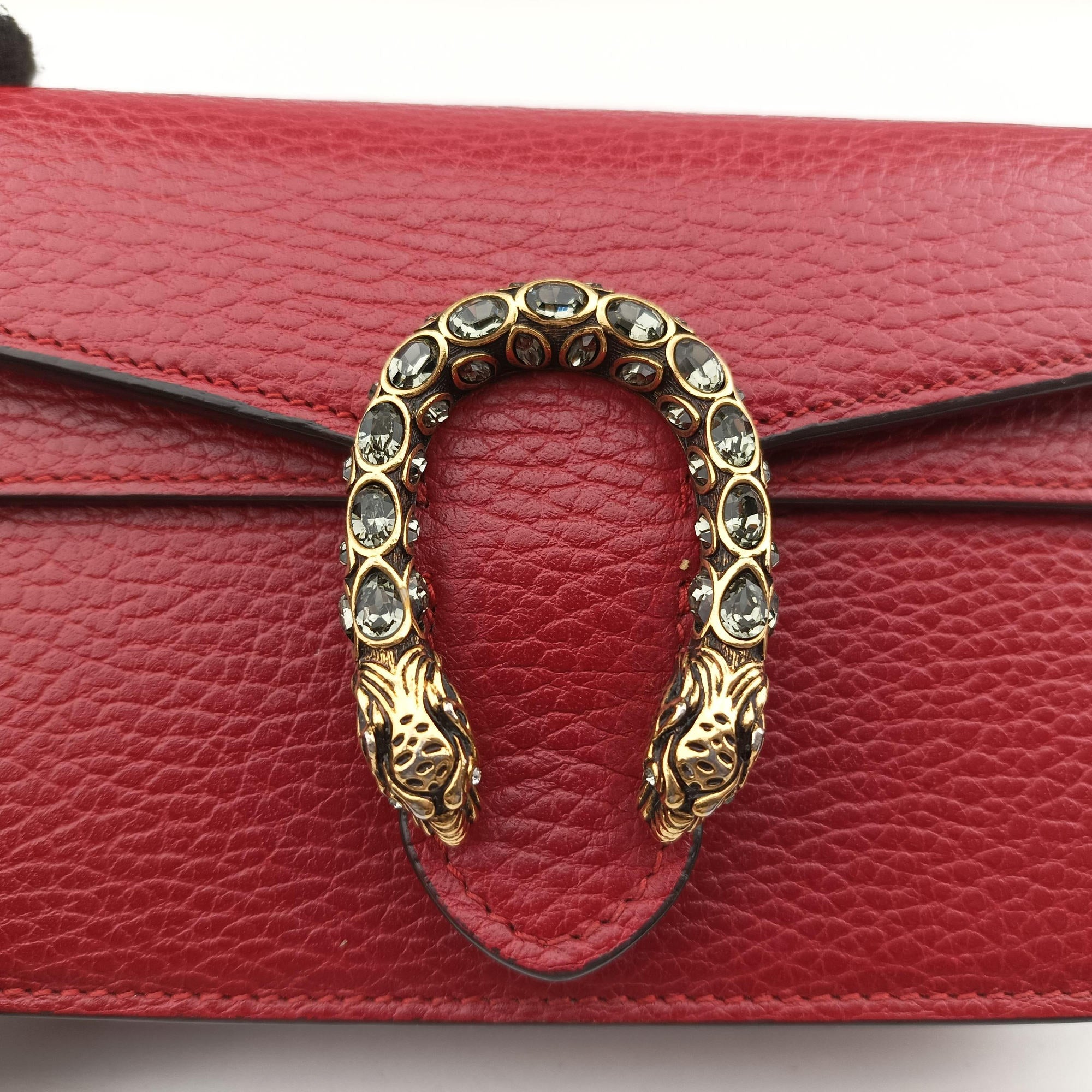 Pre-owned Gucci Dionysus Red Leather 476432 shoulderbag | stylenewstar
