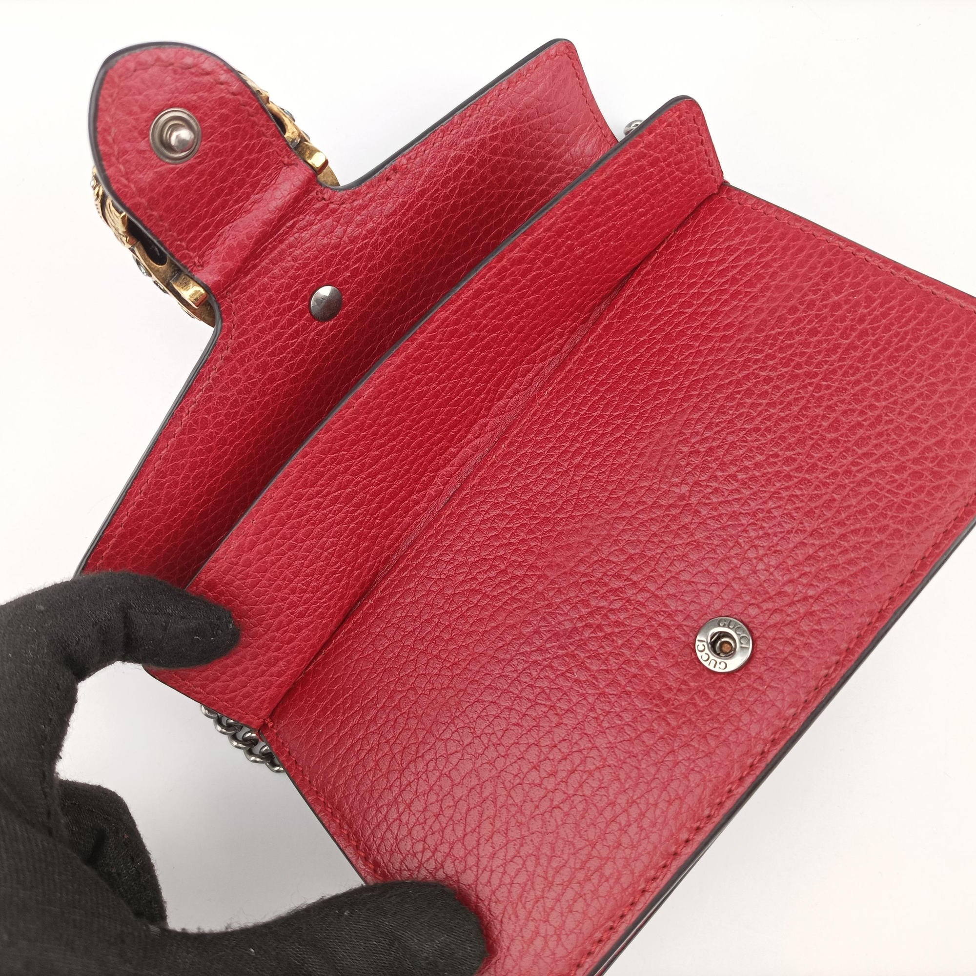 Pre-owned Gucci Dionysus Red Leather 476432 shoulderbag | stylenewstar