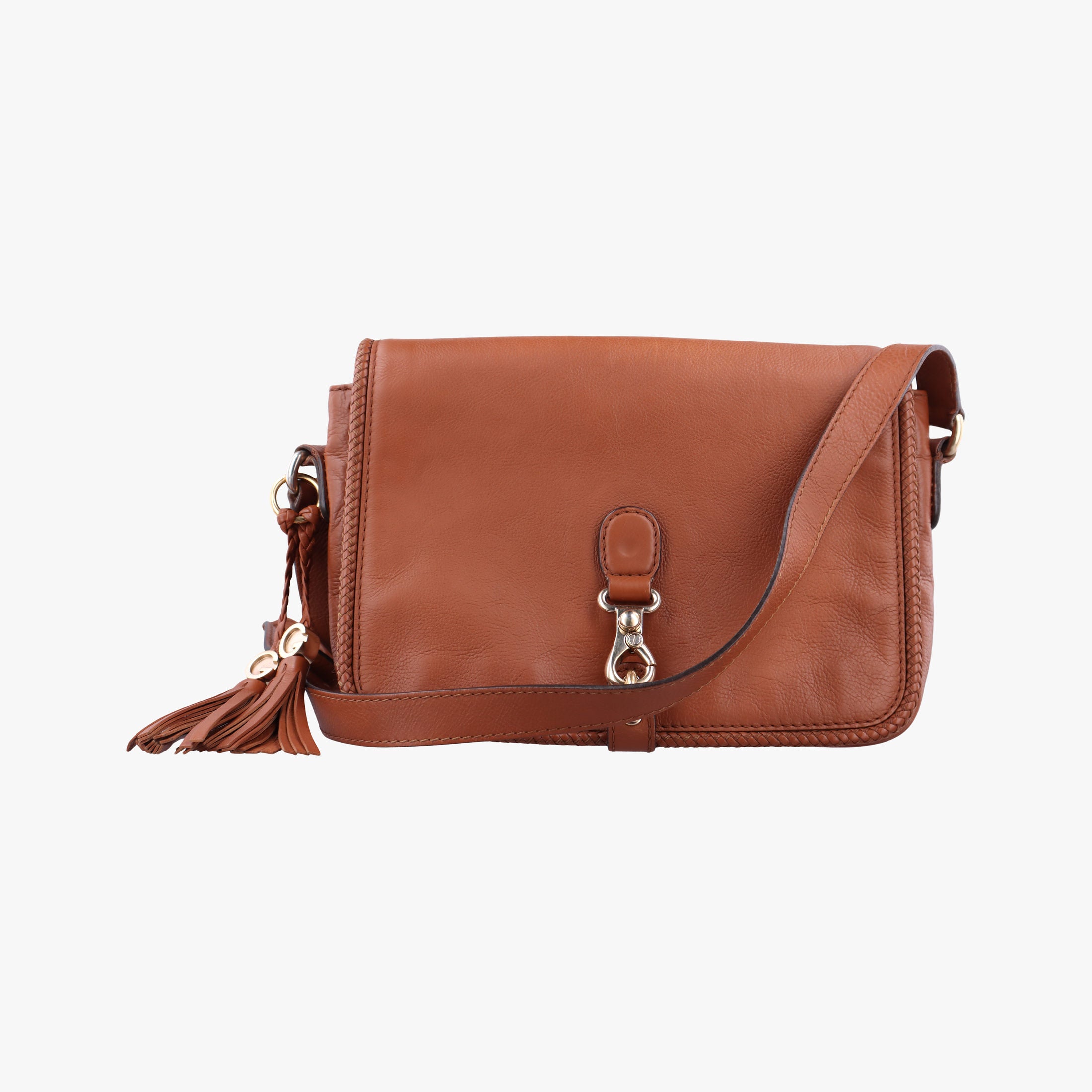 Pre-owned Gucci Marrakech Messenger Brown leather 257024 shoulderbag | stylenewstar